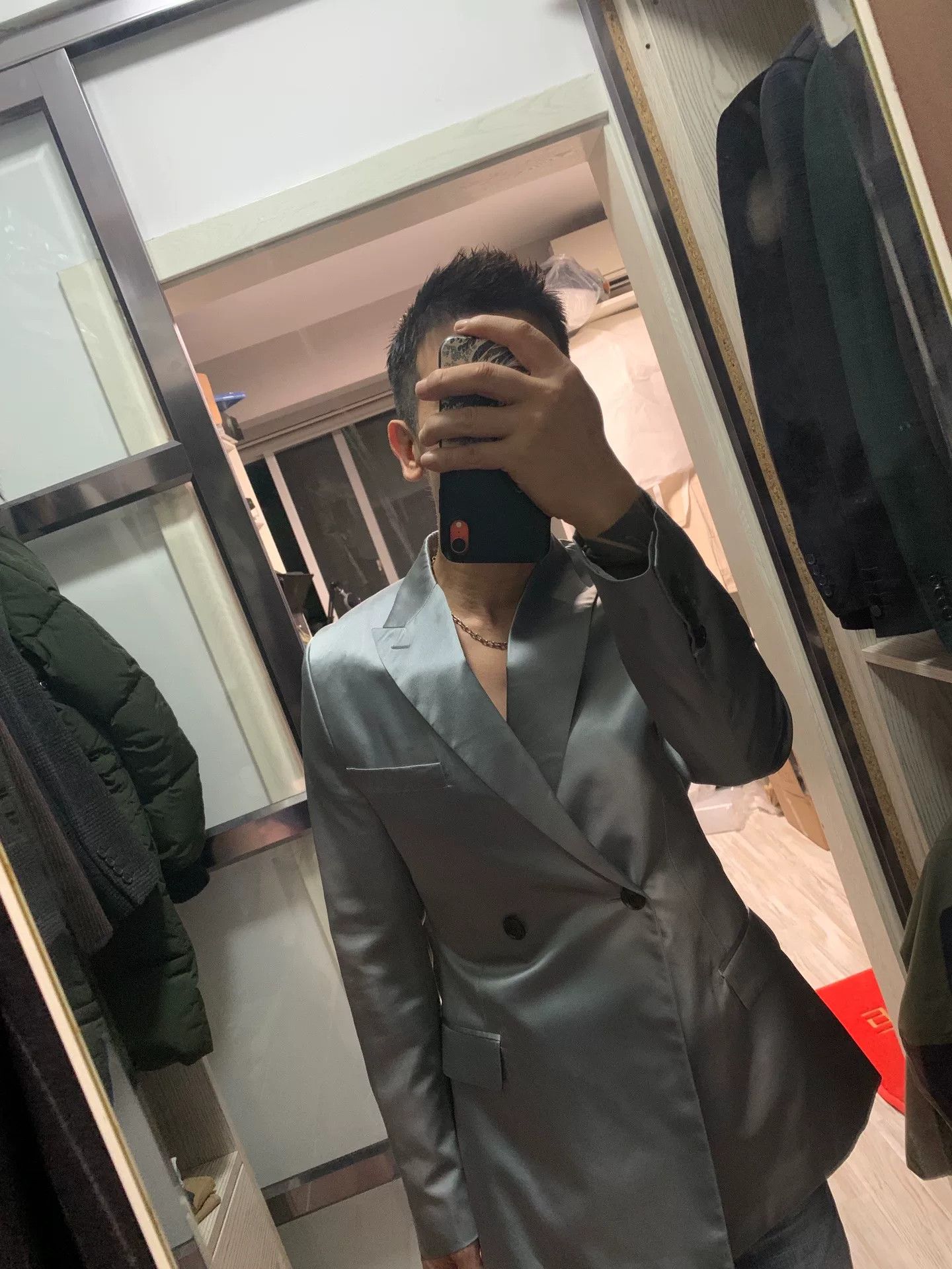 Dior Dior Men Metallic Silver Blazer Size US S / EU 44-46 / 1 - 1 Thumbnail