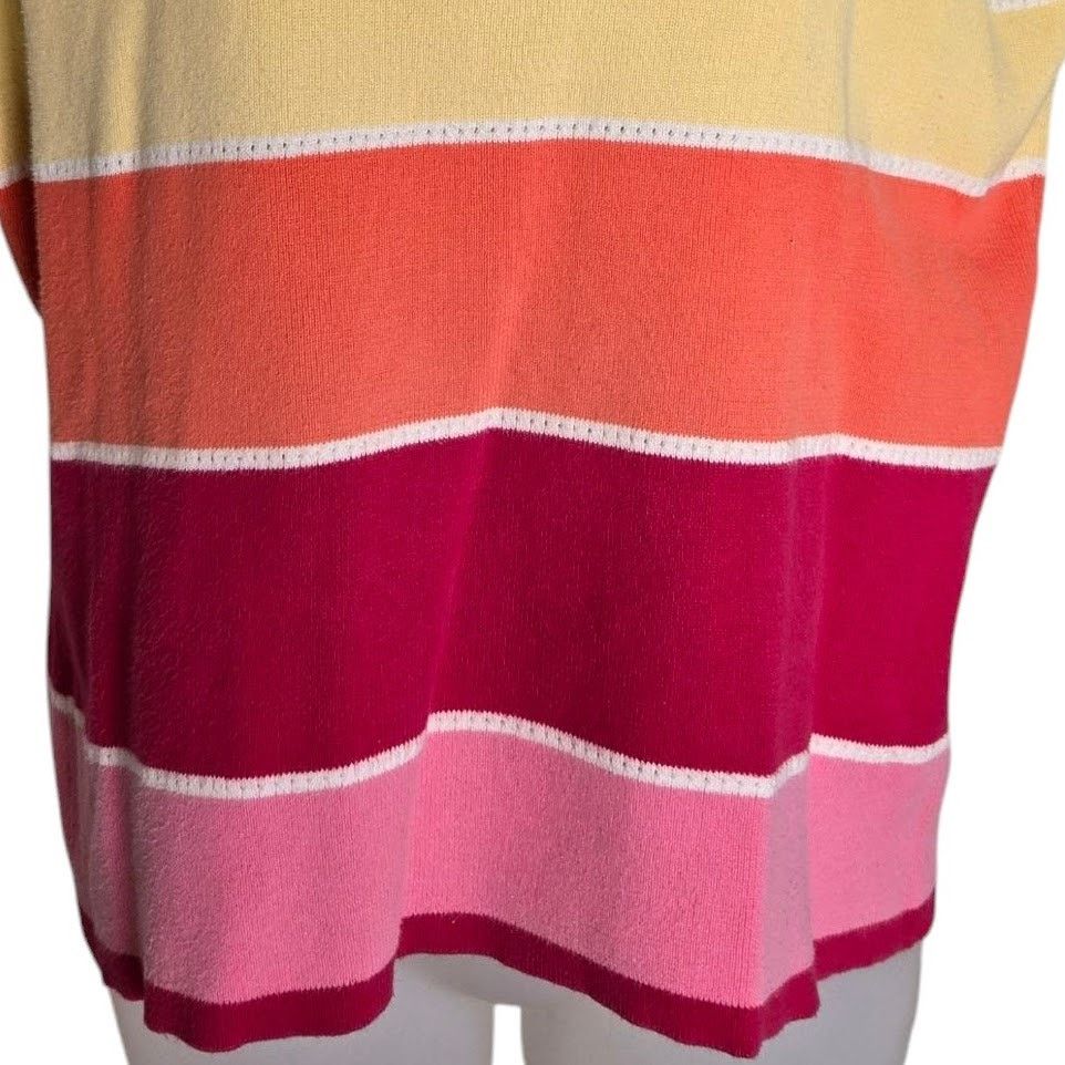 Other Talbots Womens Striped Sweater Large Short Sleeves Cotton Size L / US 10 / IT 46 - 3 Thumbnail