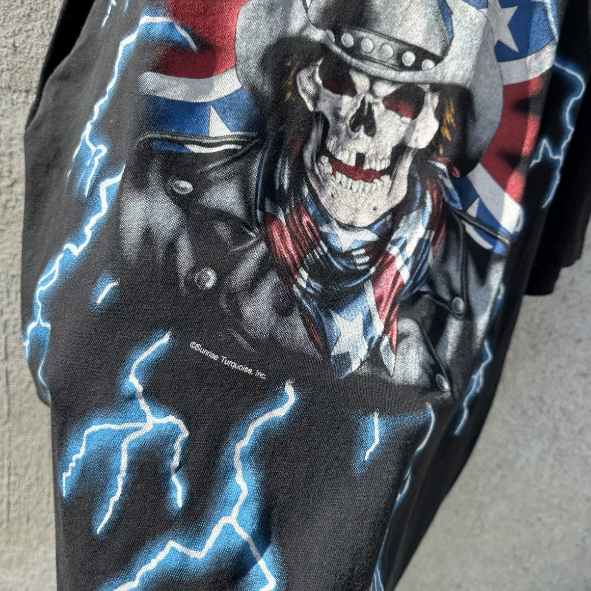 Japanese Brand × Vintage Vintage American Thunder Death Cowboy Lightning OG 90s Tees Size US L / EU 52-54 / 3 - 7 Thumbnail