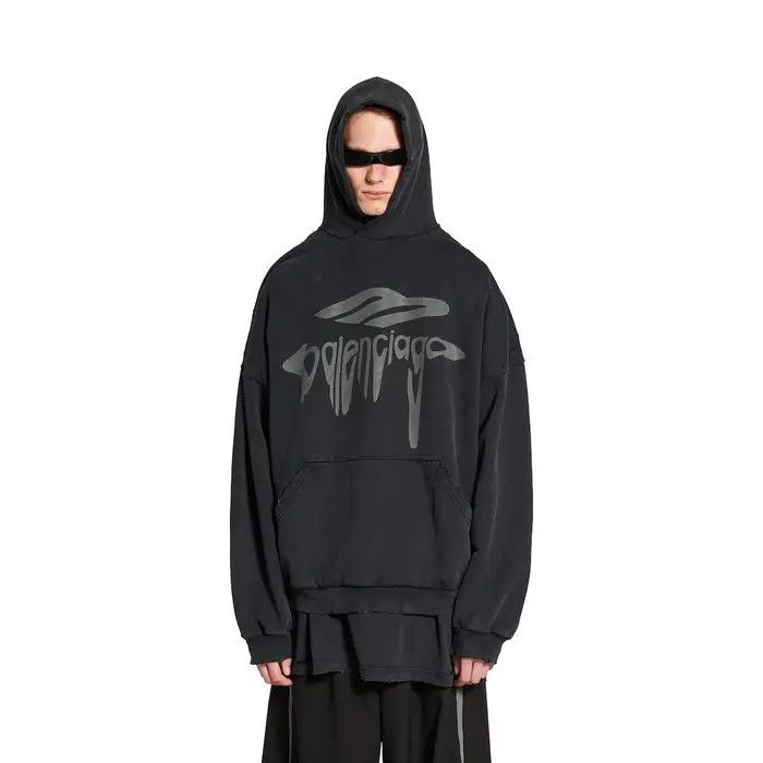 Balenciaga o1w1db11225 3B Liquified Hoodie Large Fit in Black Size US XXL / EU 58 / 5 - 5 Thumbnail