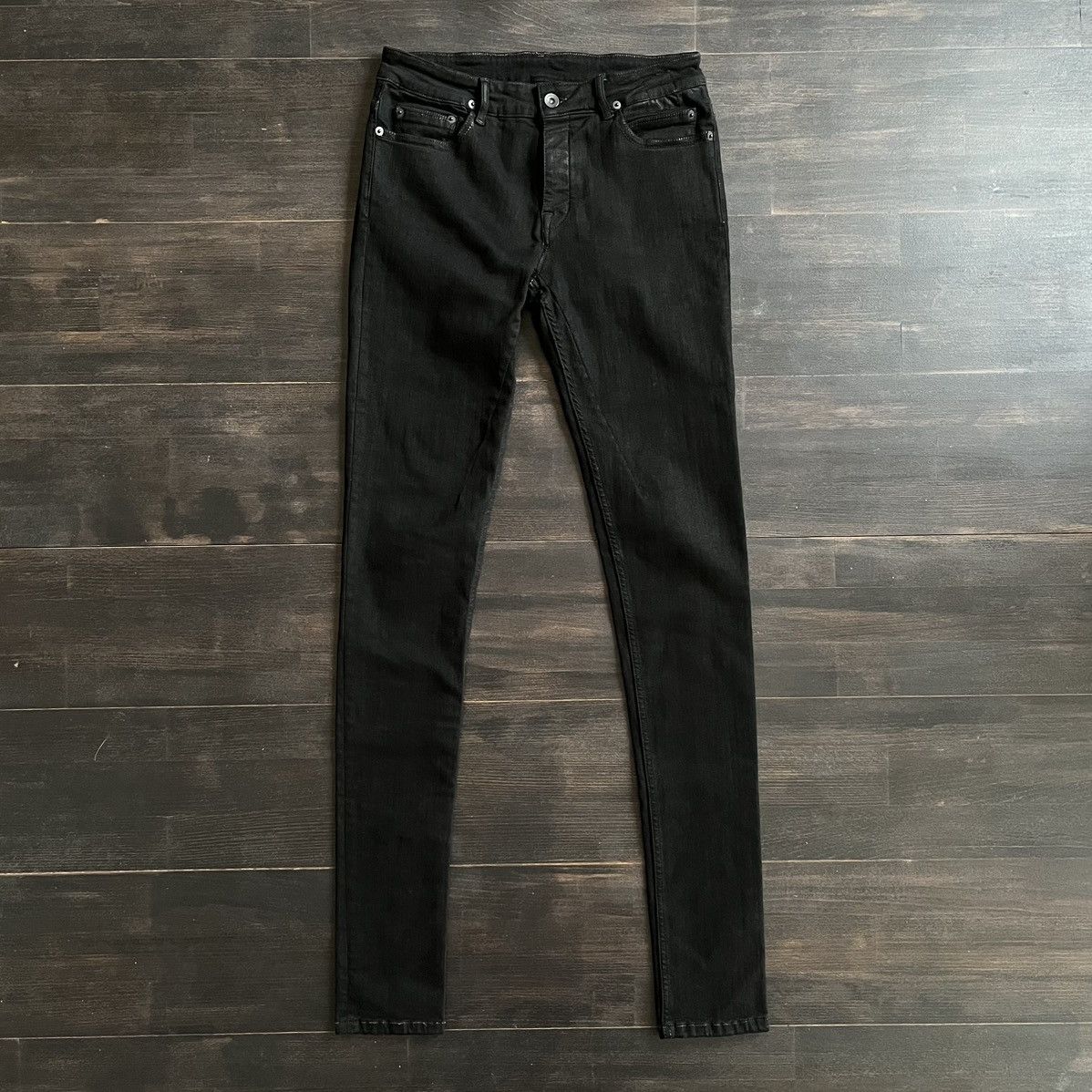 Rick Owens Drkshdw DRKSHDW EASY CREATCH CUT WAX JEANS IN BLACK 31,SS21 |  Grailed