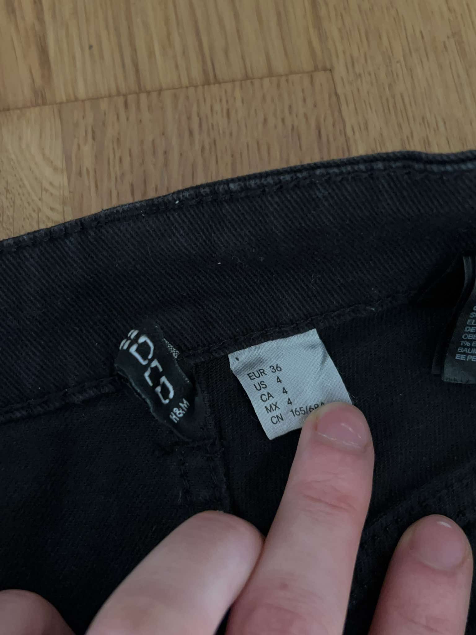 H&M Custom Painted Black Denim Pants Size 27" / US 4 / IT 40 - 4 Thumbnail
