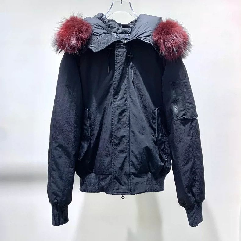 Kenzo Faux Fur Collar Short Parka Coat