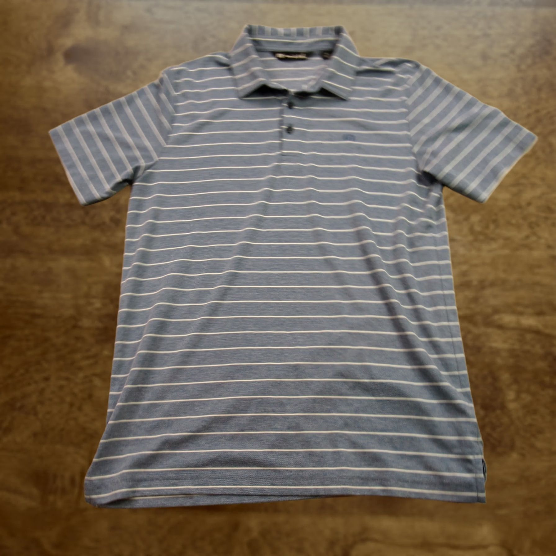 TravisMathew Travis Mathew Polo Shirt Mens Medium Short Sleeve Stripes Blue Outdoor Golf Shirt Size US M / EU 48-50 / 2 - 1 Thumbnail