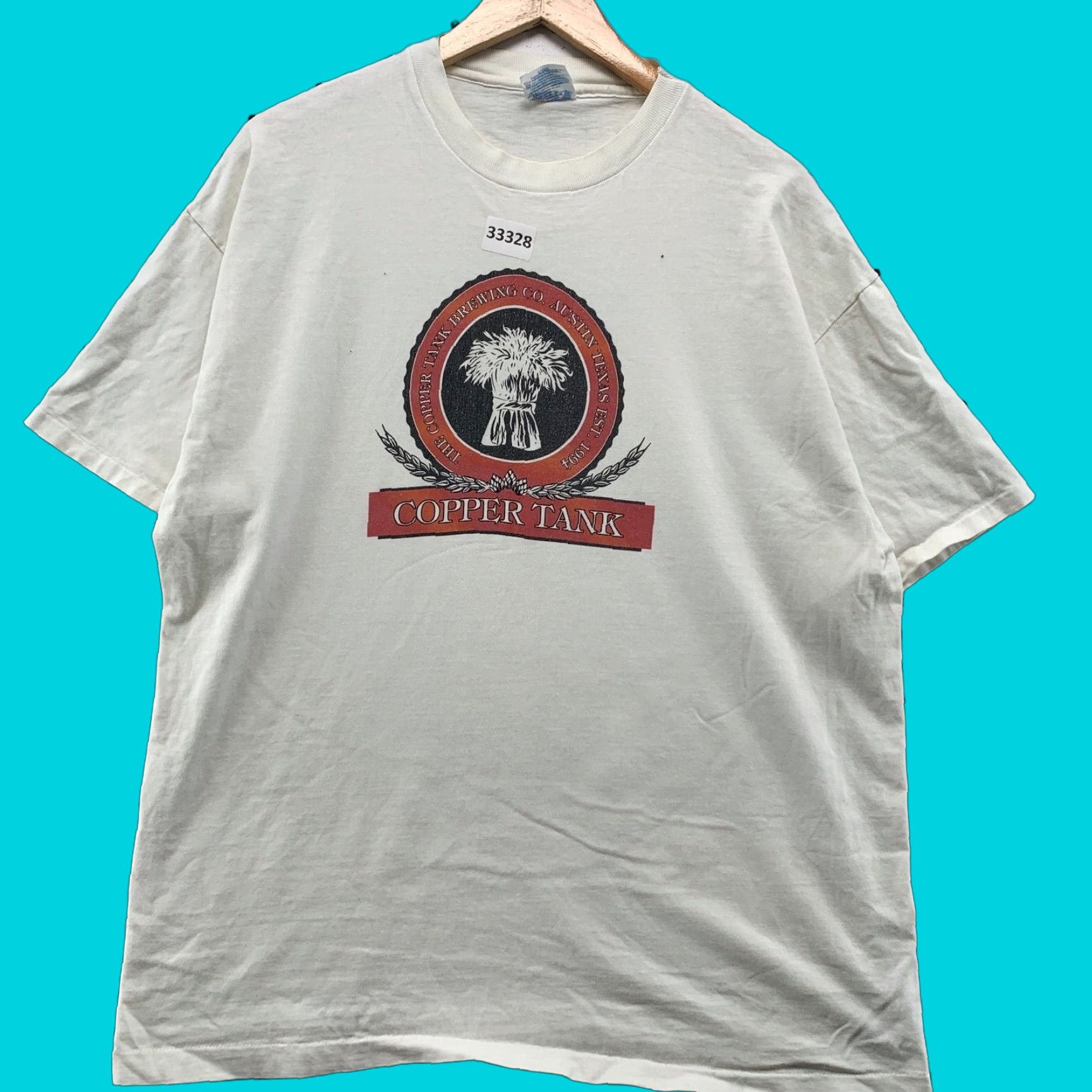Hanes VINTAGE 90s Copper Tank Beer Shirt Mens XL White Hanes Crew Neck Short Sleeve 23x30 USA Mens Men Size US XL / EU 56 / 4 - 1 Thumbnail