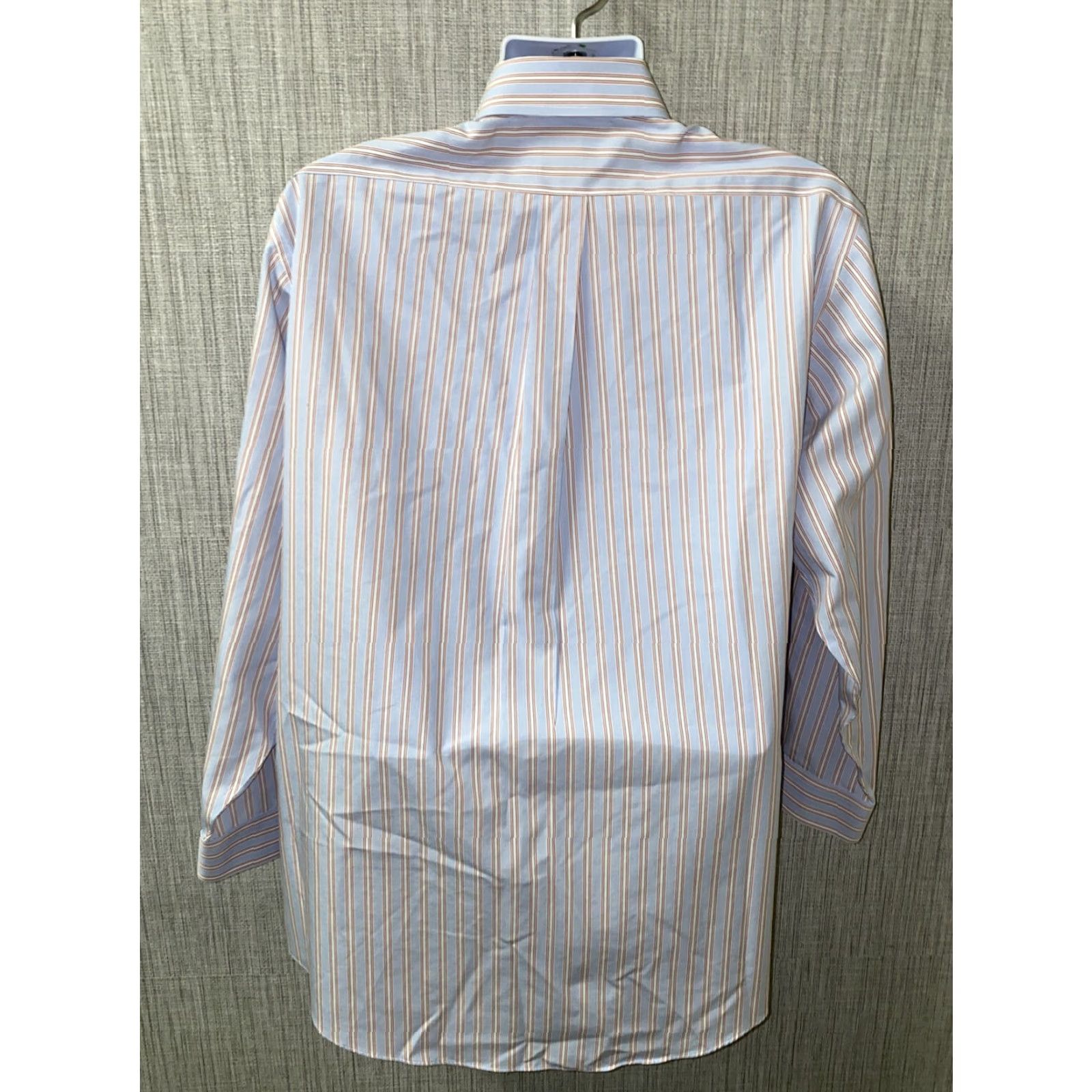 Brooks Brothers Brooks Brothers Dress Shirt Mens 1/2 Button-Down Collar Striped Blue Red 16.5 Regular Cotton Long Sleeve Size 42R - 5 Thumbnail