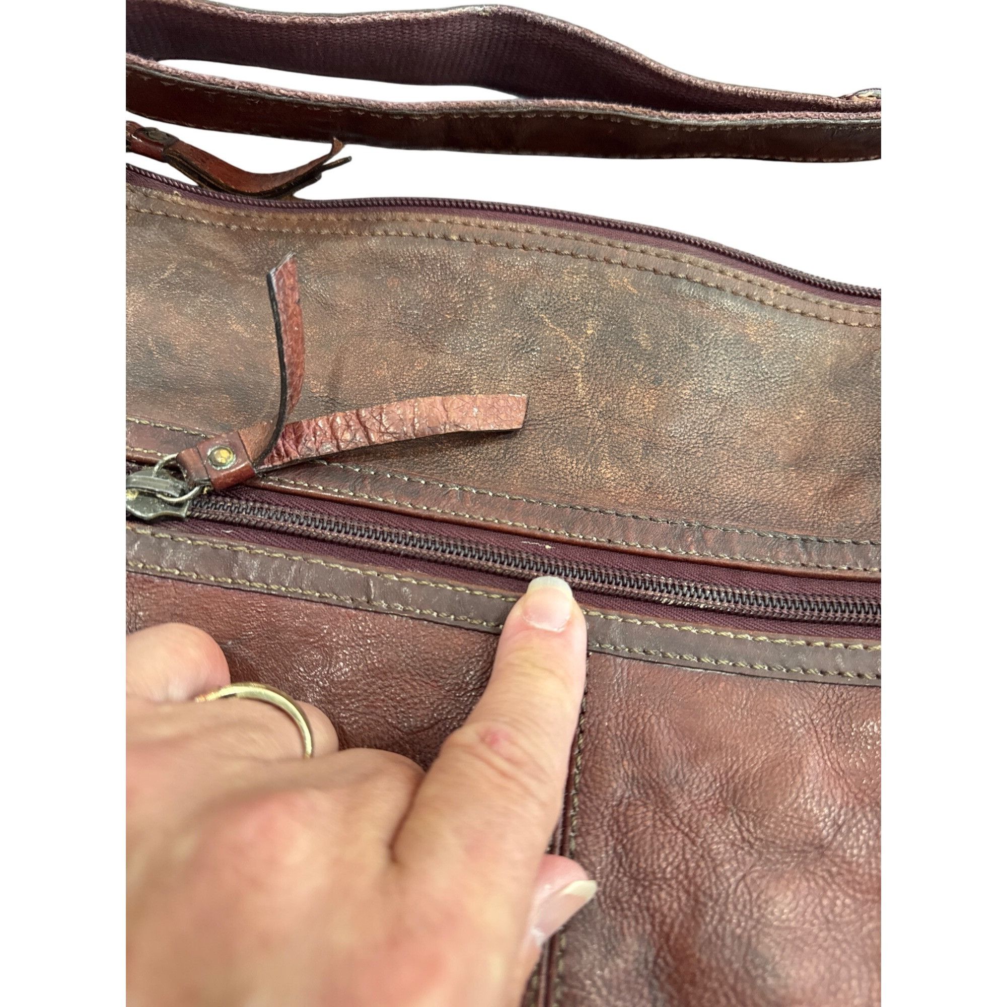 Fossil Fossil Womens Brown Leather Vintage Crossbody Handbag SKU 86 Size ONE SIZE - 10 Thumbnail