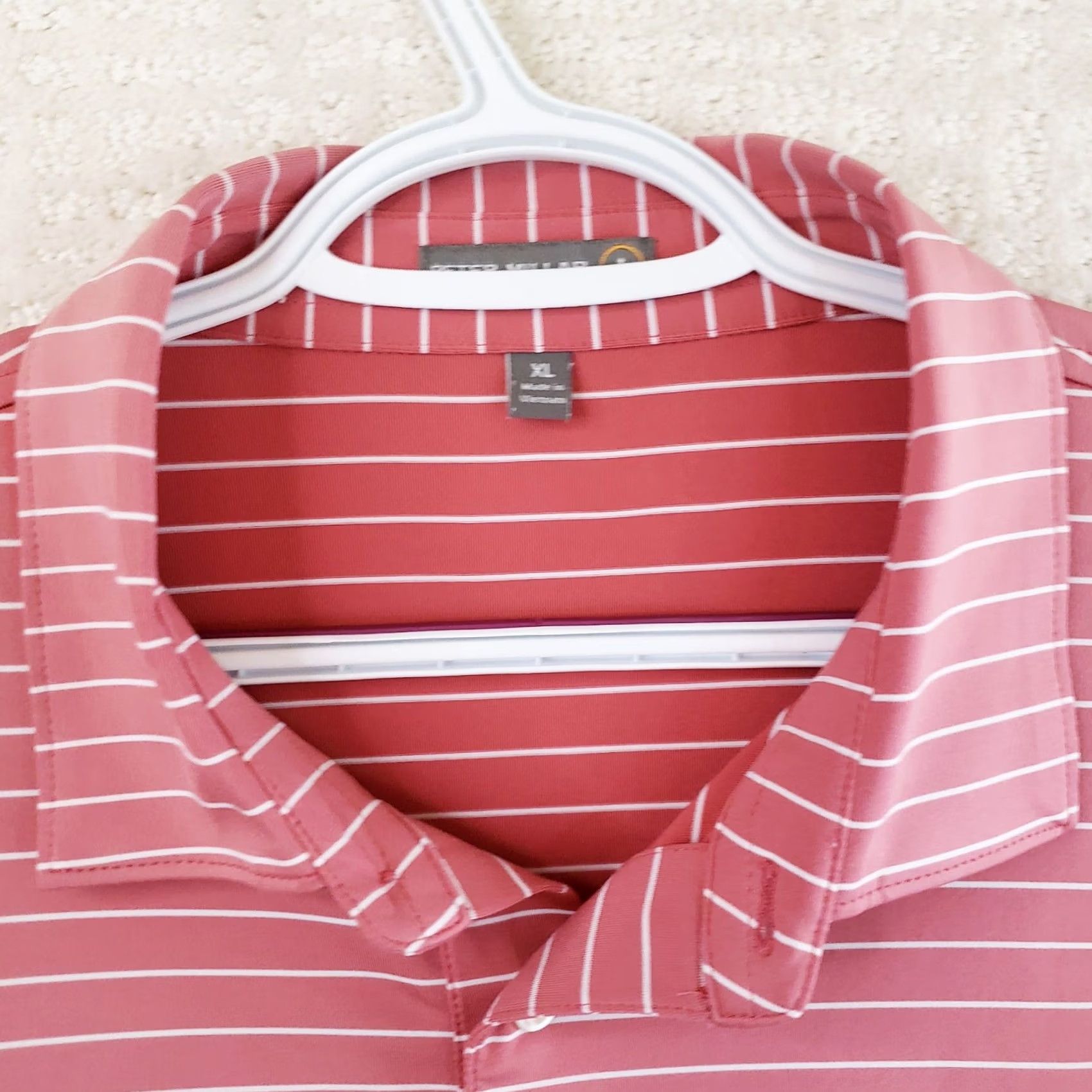 Peter Millar Peter Millar Summer Comfort Polo Shirt Mens XL Pink Striped SS Golf Whisper Rock Size US XL / EU 56 / 4 - 5 Thumbnail