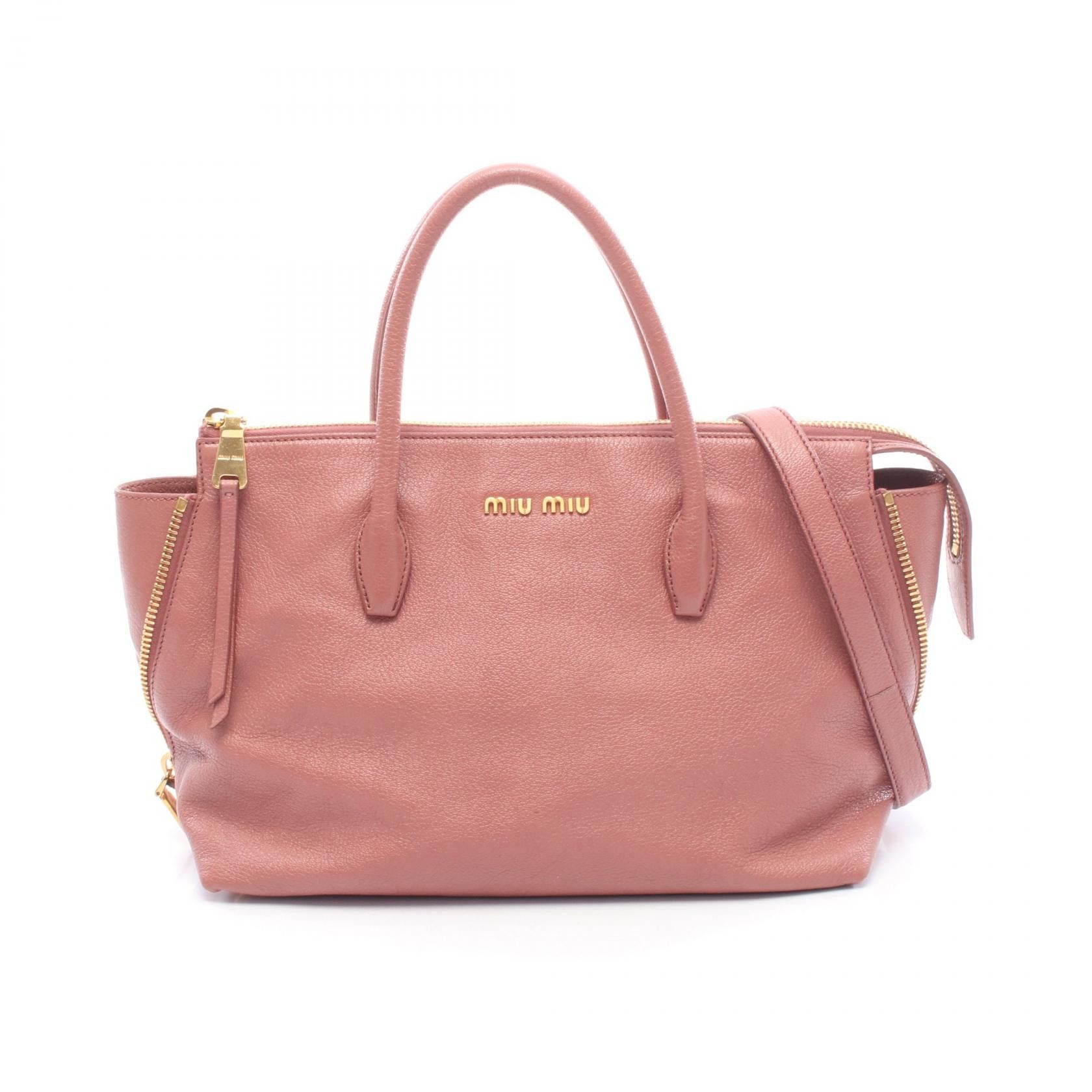 Miu Miu Miu Miu Miu Miu MADRAS Leather Handbag Leather Handbag DUTY FREE for USA Size ONE SIZE - 1 Thumbnail