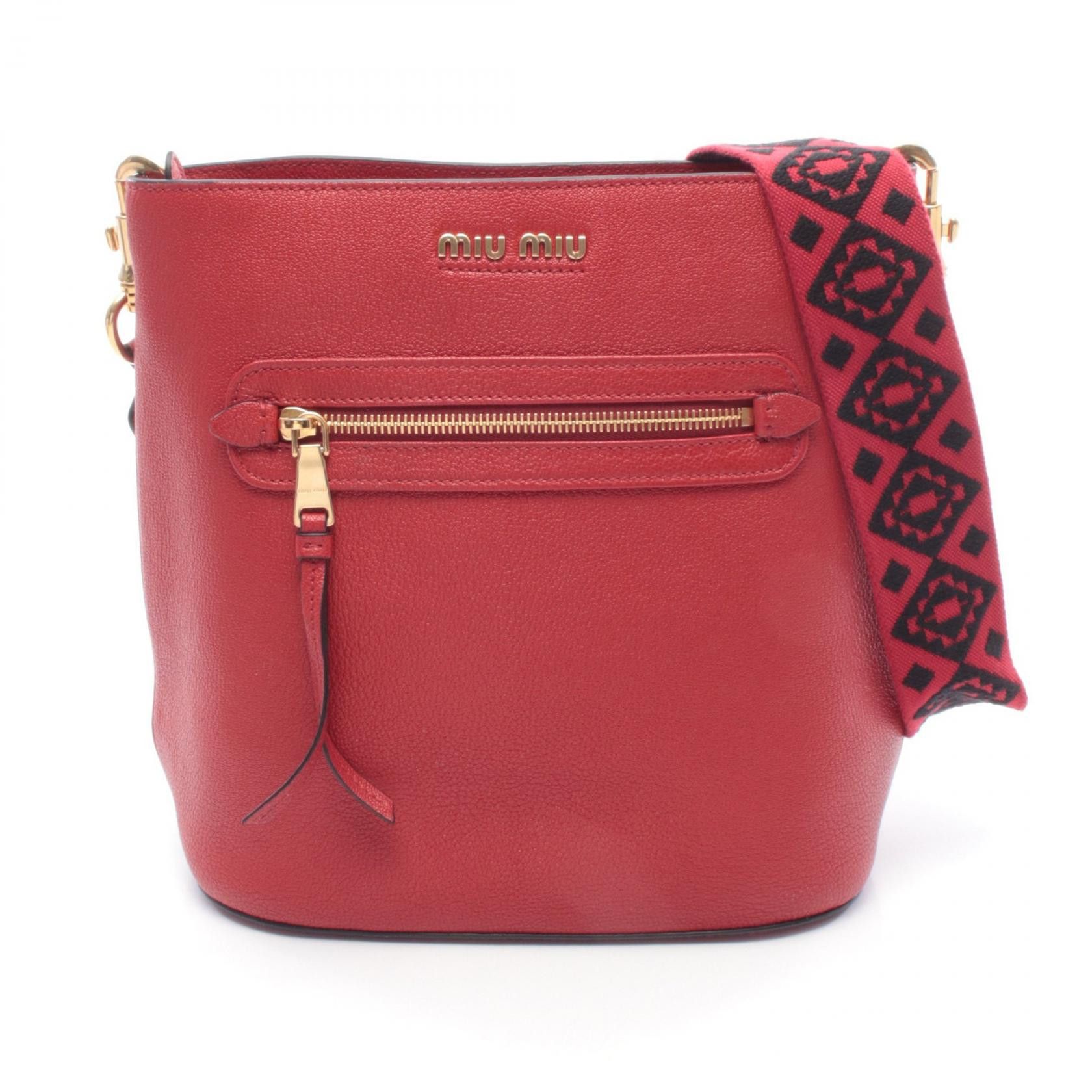 Miu Miu Miu Miu Miu Miu MADRAS Leather Shoulder Bag Leather Shoulder Bag DUTY FREE for USA Size ONE SIZE - 1 Thumbnail