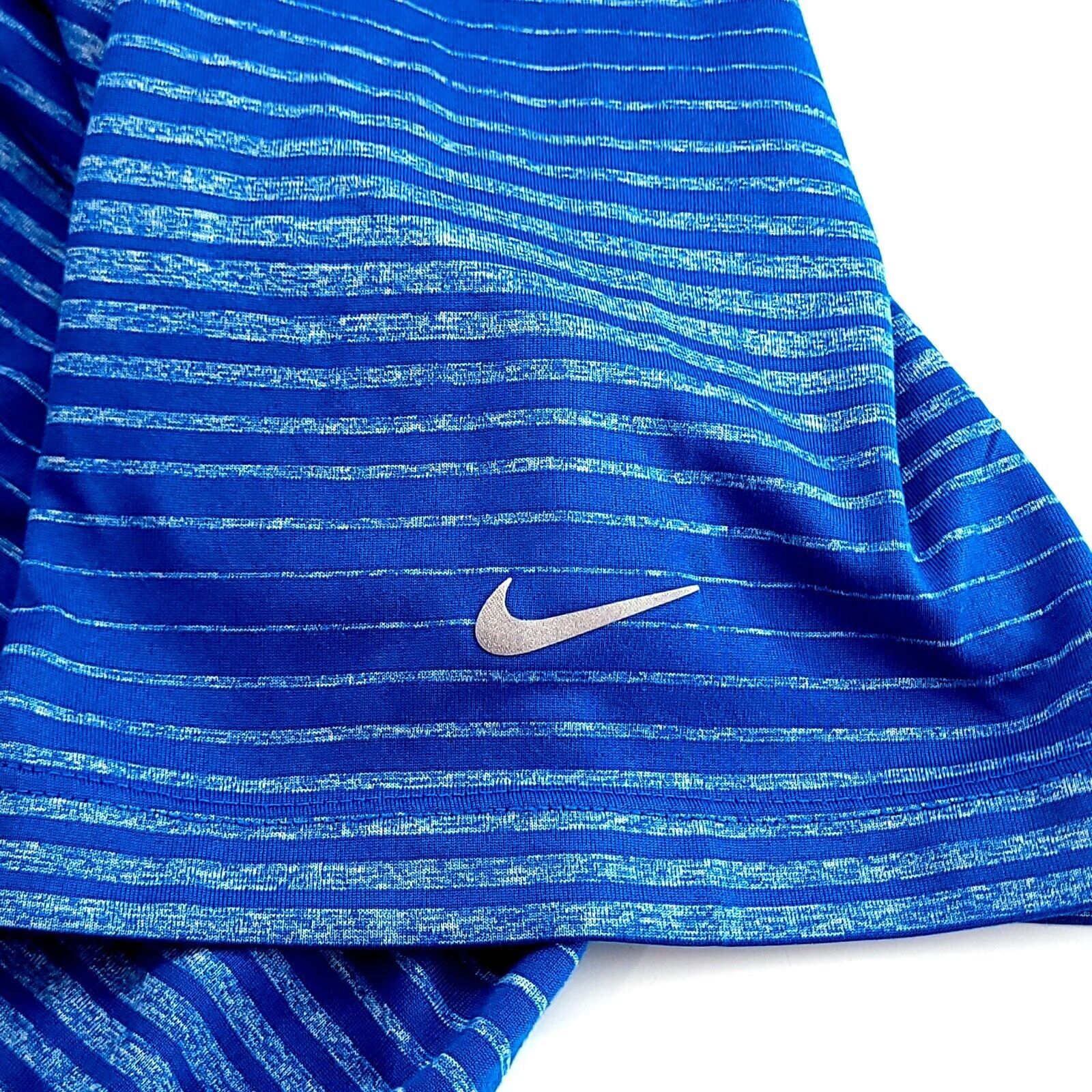 Nike Nike Golf Tour Performance Dri-Fit Blue Striped Collared XL Size US XL / EU 56 / 4 - 11 Thumbnail