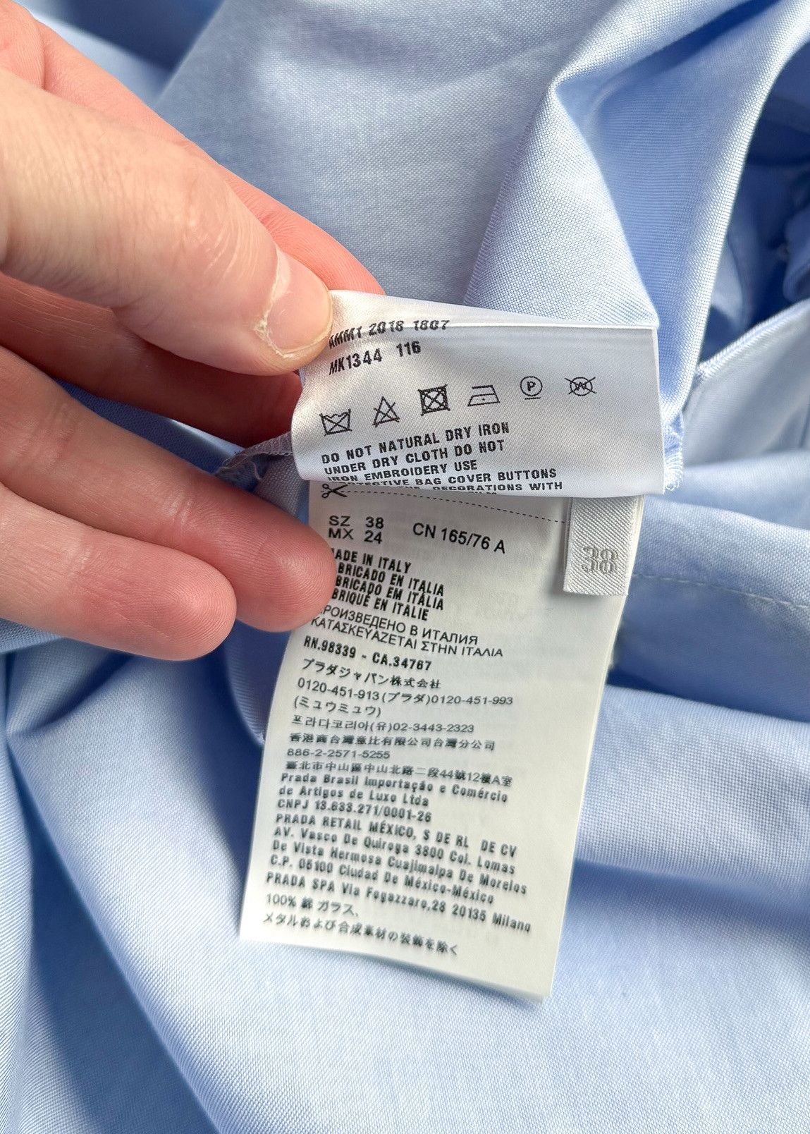 Miu Miu Miu Miu 2018 Blue Chambray Black Cat Embroidered Shirt Size XS / US 0-2 / IT 36-38 - 9 Thumbnail