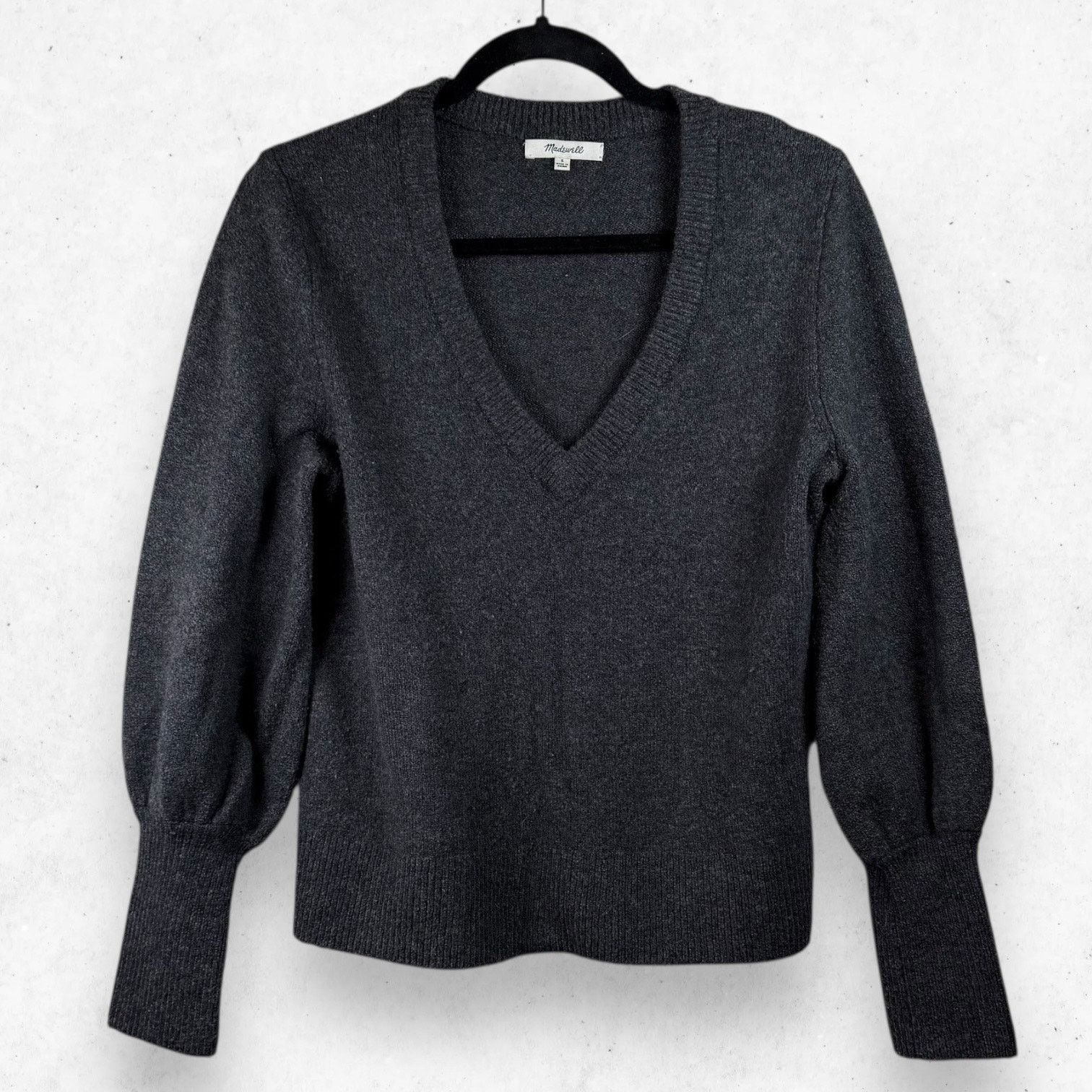Madewell Madewell Dashwood V-Neck Sweater Grey Women's S Wool Blend Size S / US 4 / IT 40 - 1 Thumbnail