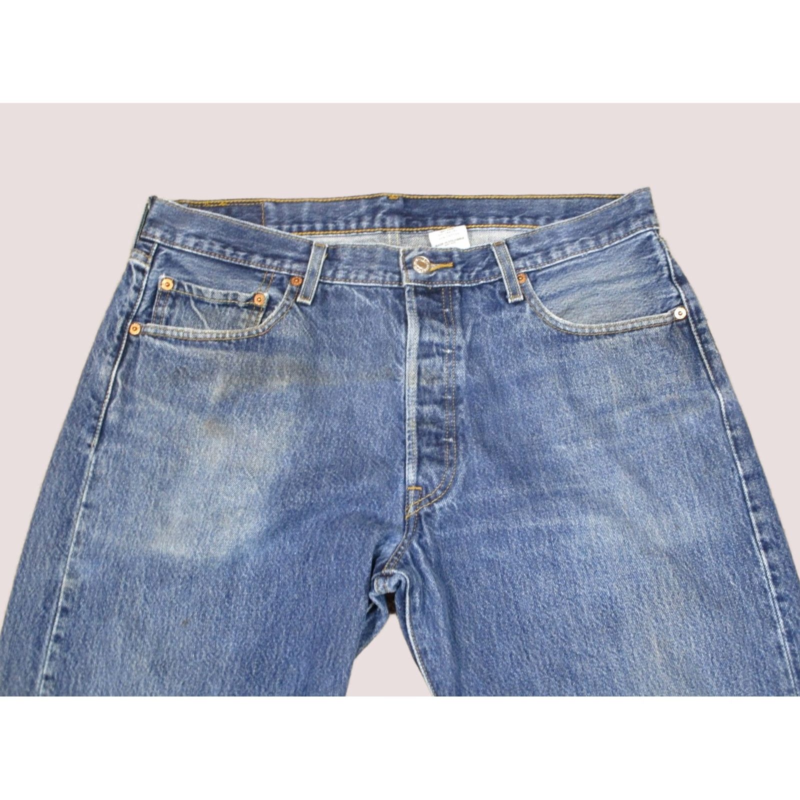 Levi's VINTAGE Levi's 501 Jeans Men 36x32 Blue Dark Wash Distressed Whisker Logo 90s Rock Mens Size US 36 / EU 52 - 1 Thumbnail