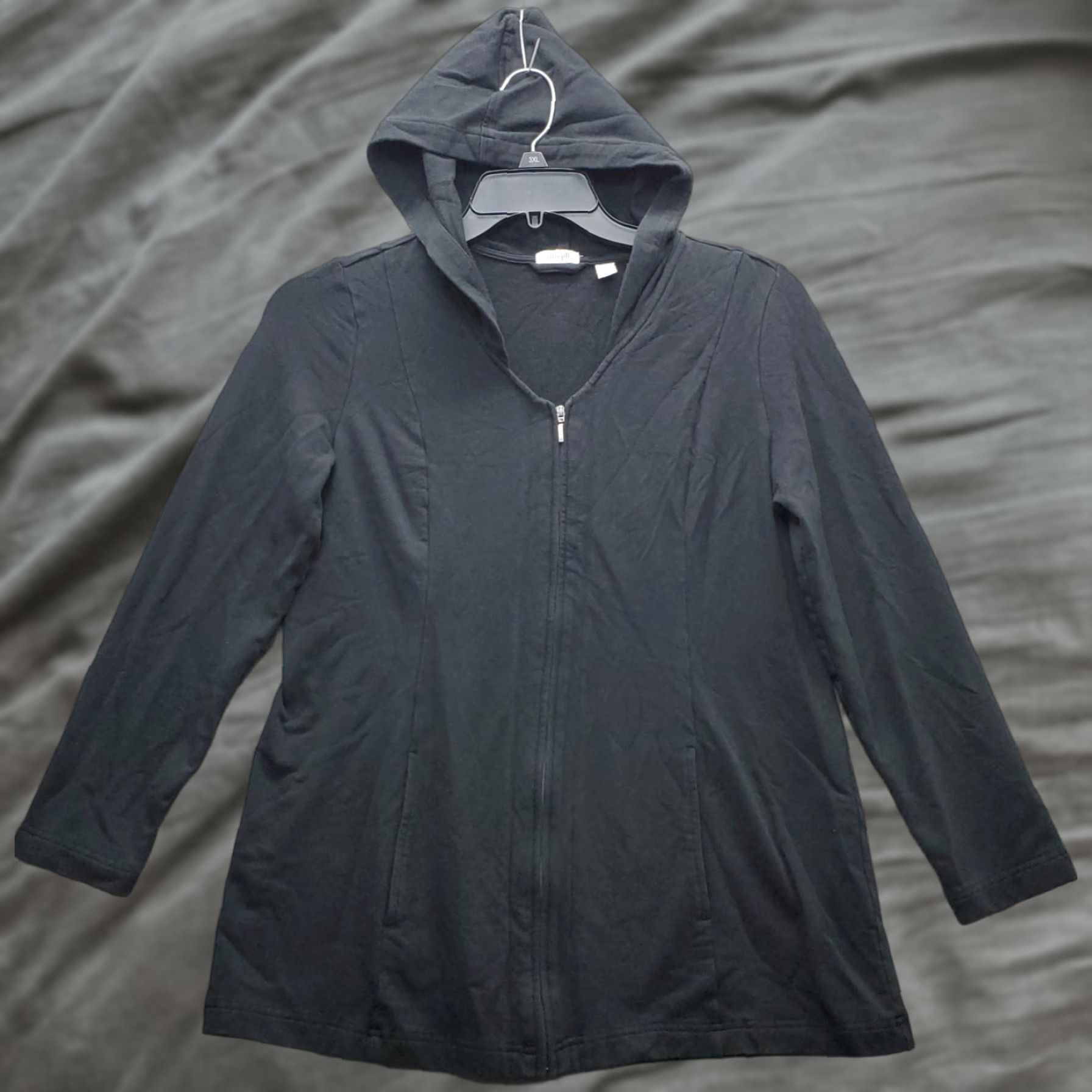 Vintage Pure Jill Hoodie Womens Small Black Stretch Regular Fit Long Sleeve Full Zip Size S / US 4 / IT 40 - 1 Thumbnail