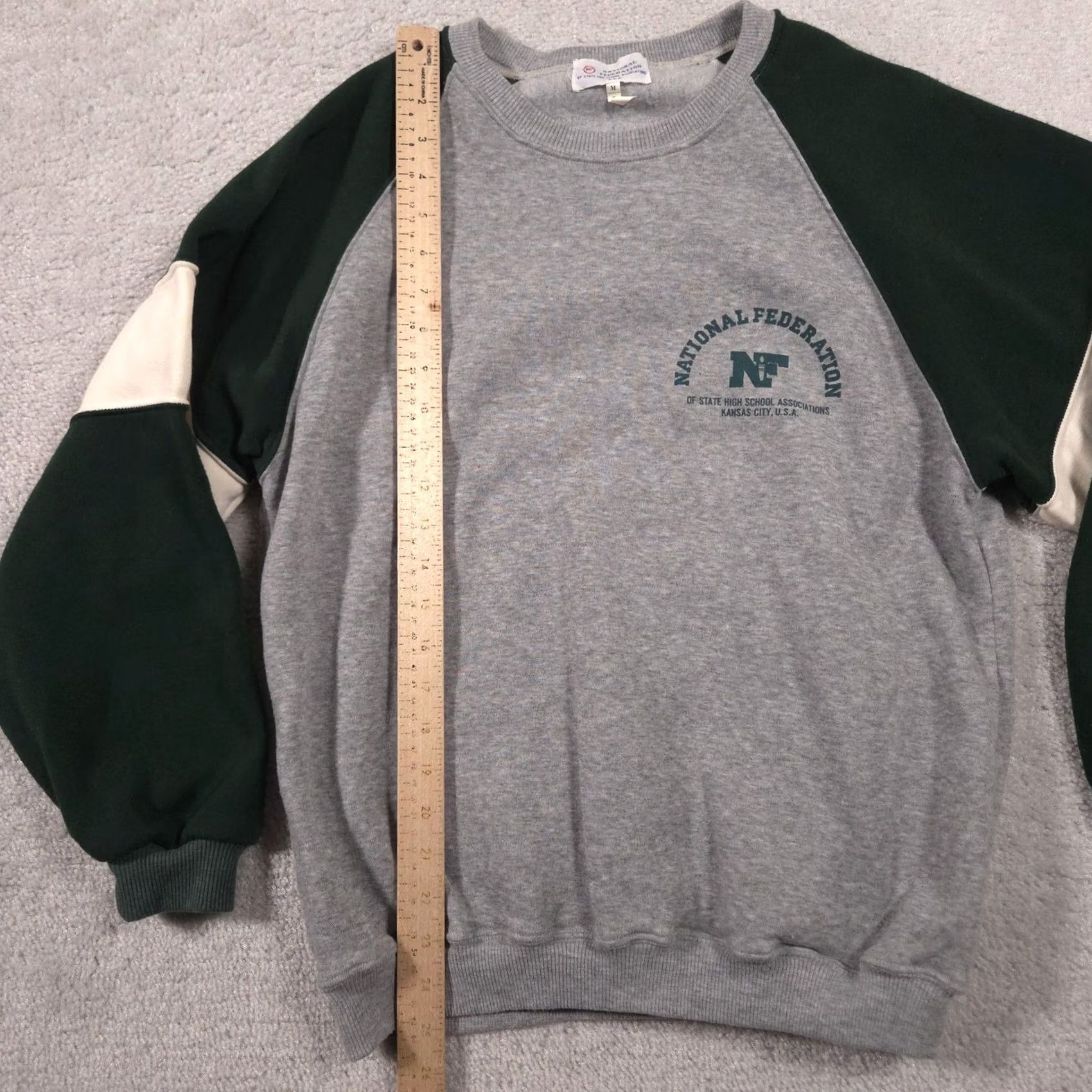 Vintage Vintage National Federation Sweatshirt Mens Medium Gray Raglan NF Graphic 80s Size US M / EU 48-50 / 2 - 7 Thumbnail