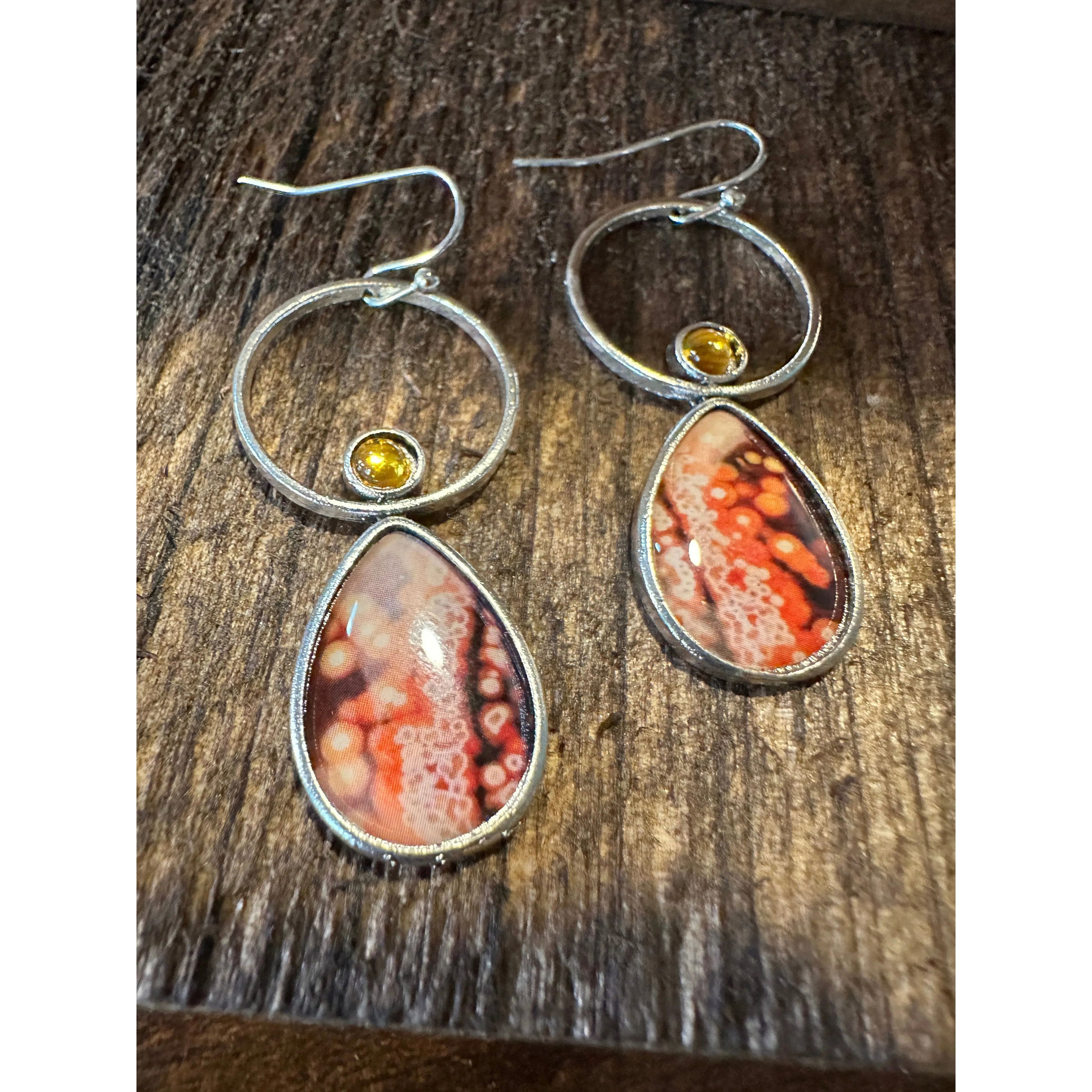 Other Boho Hippie Western Delicate Pink Floral Circle Silver Drop Size ONE SIZE - 4 Thumbnail