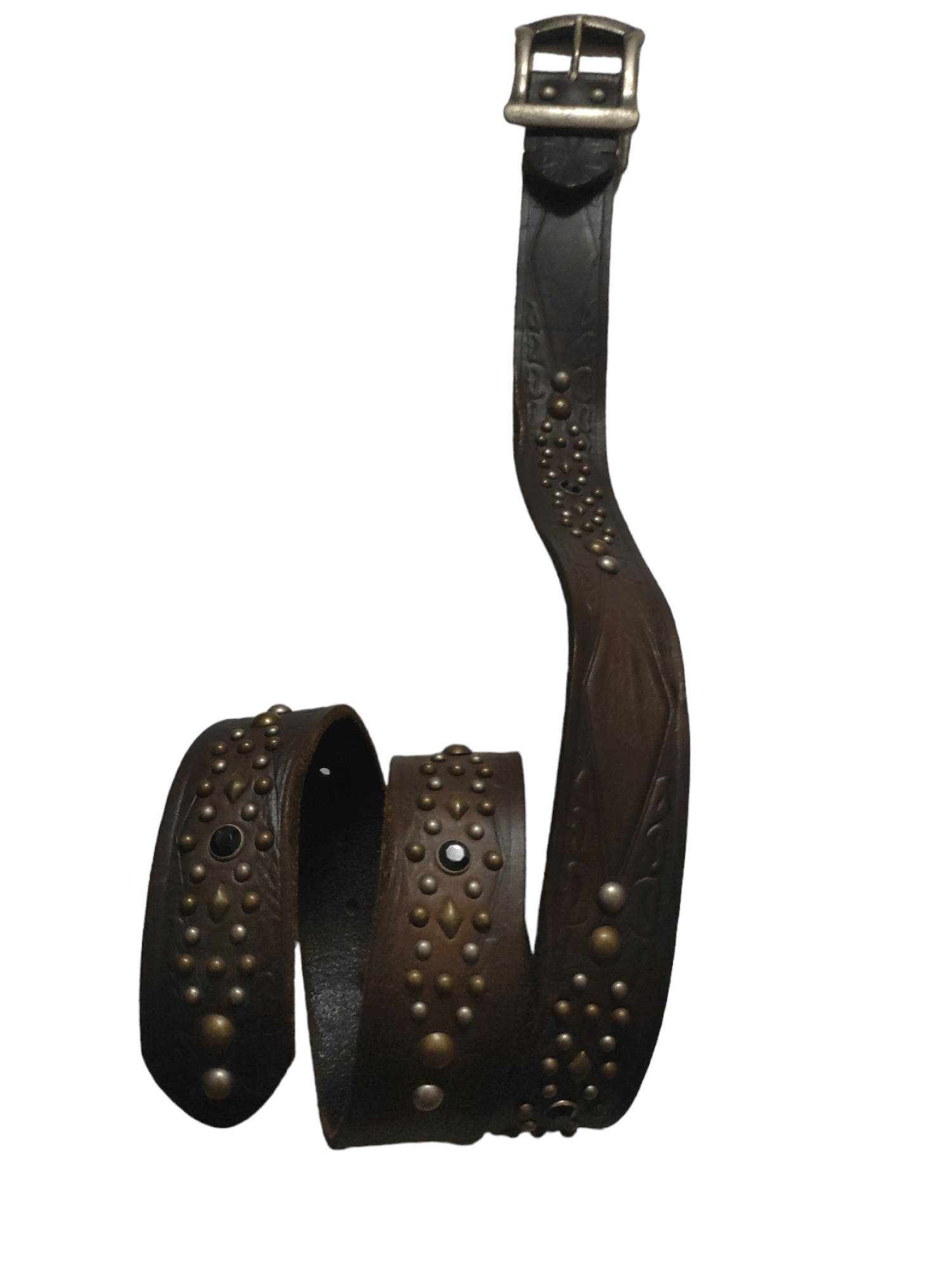 Handmade × Leather Fully Leather Belt Studded x Rare & vintage Size 34 - 3 Thumbnail