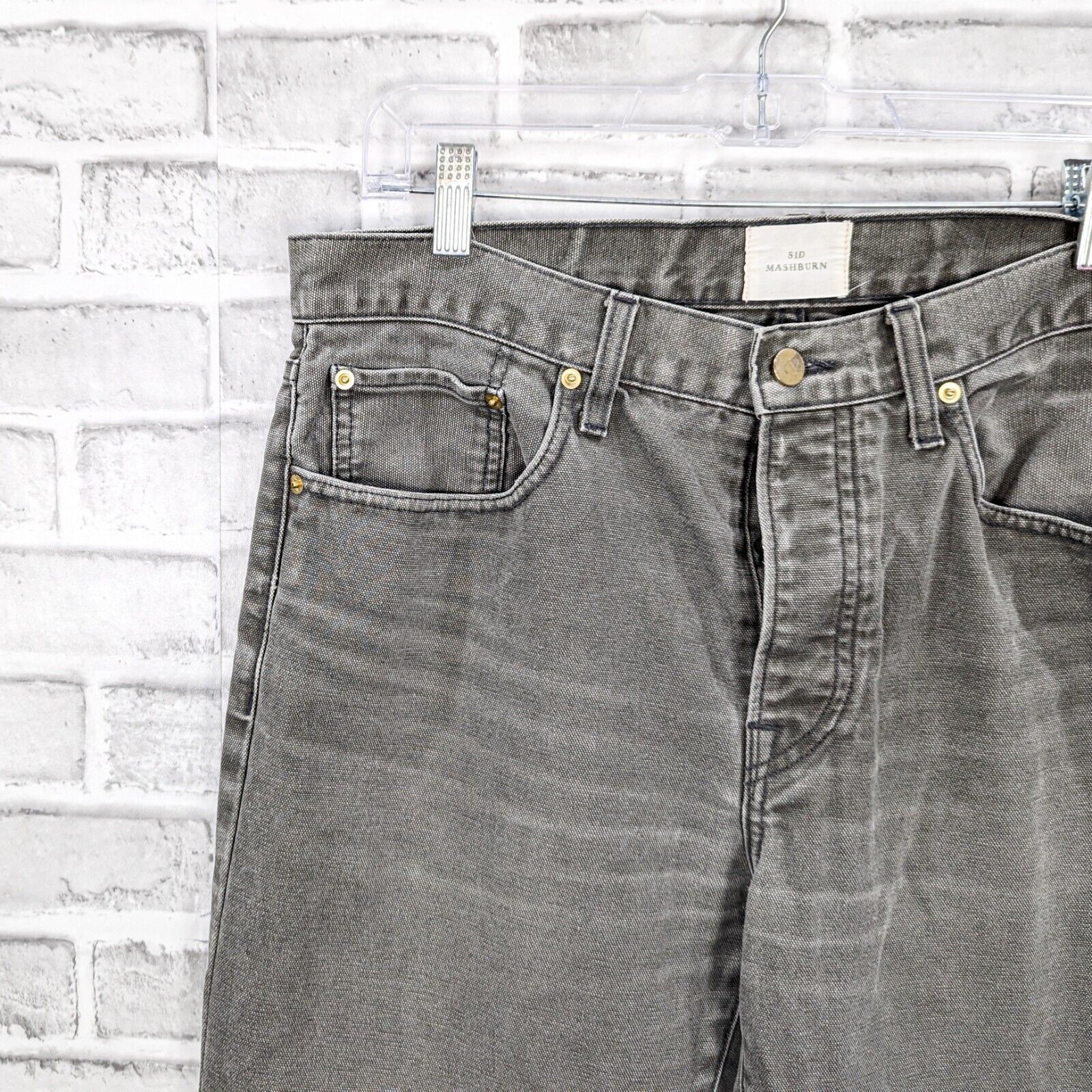 Sid Mashburn SID MASHBURN Men's 5 Pocket Denim Jeans Greenish Grey 36 Size US 36 / EU 52 - 5 Thumbnail