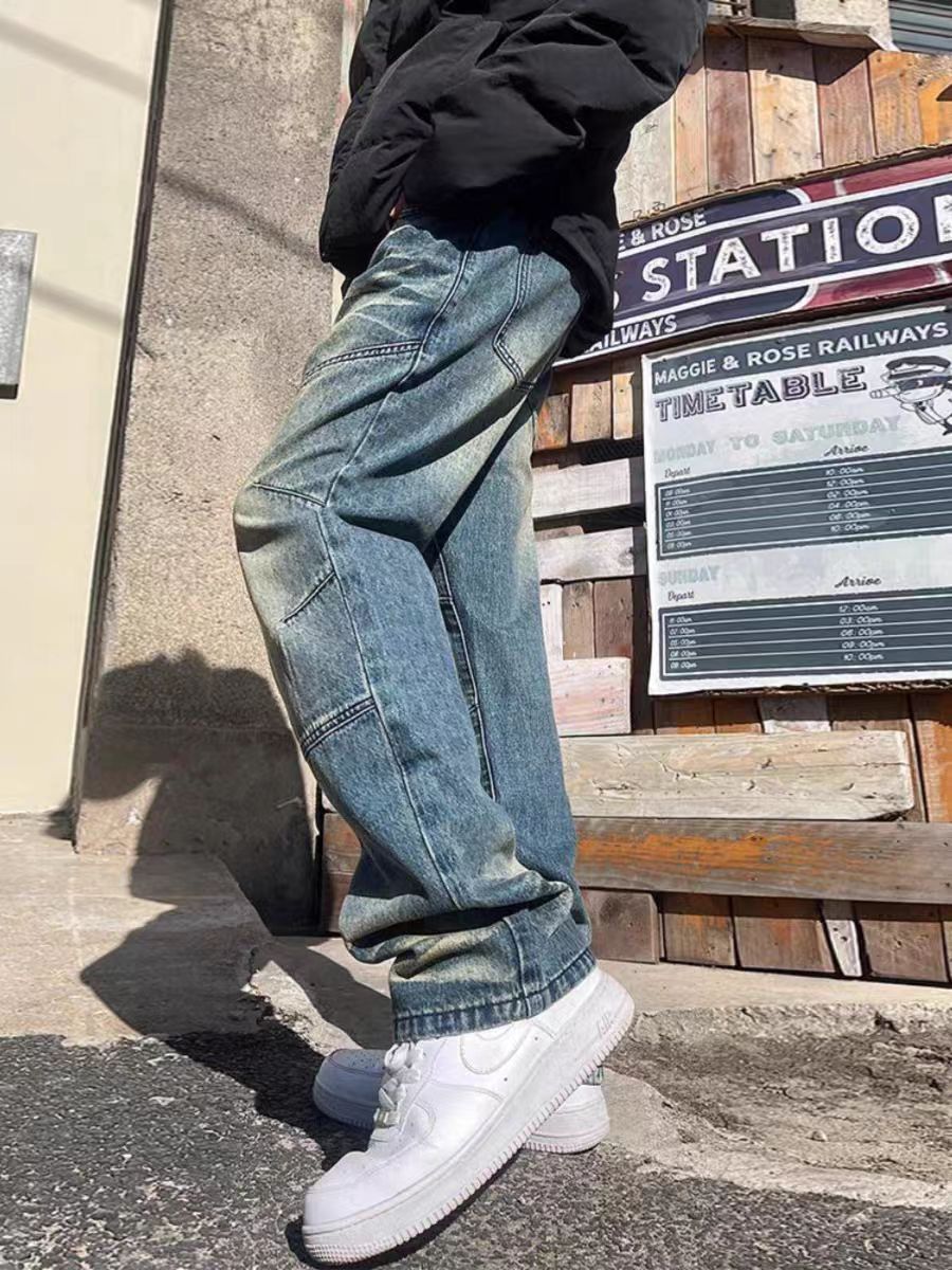Japanese Brand × Jean Vintage washed loose fit straight leg jeans Size US 34 / EU 50 - 4 Thumbnail