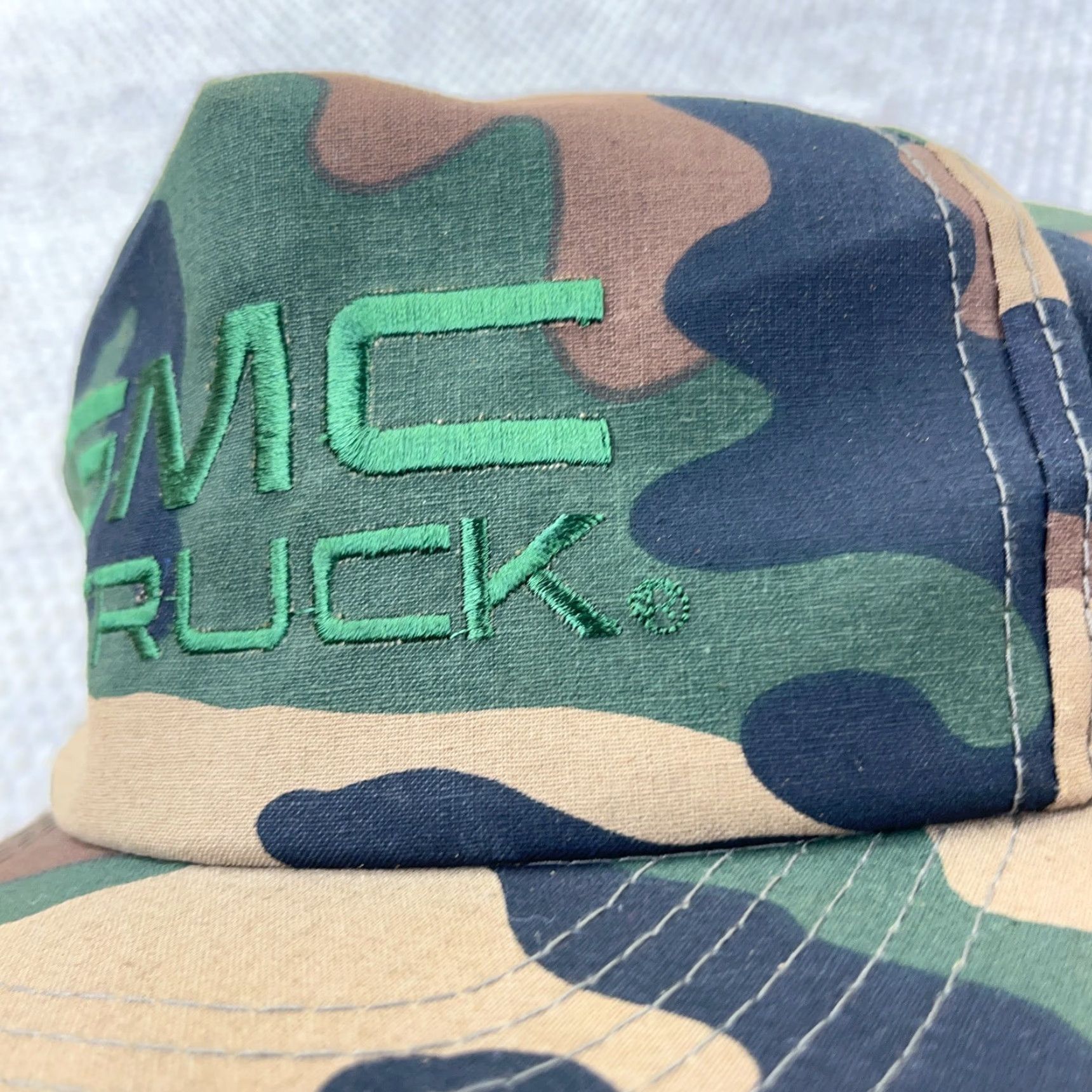 Vintage VINTAGE GMC Trucks Hat Cap Green Army Camo Military Snapback 90s Adjustable Unisex Size ONE SIZE - 3 Thumbnail