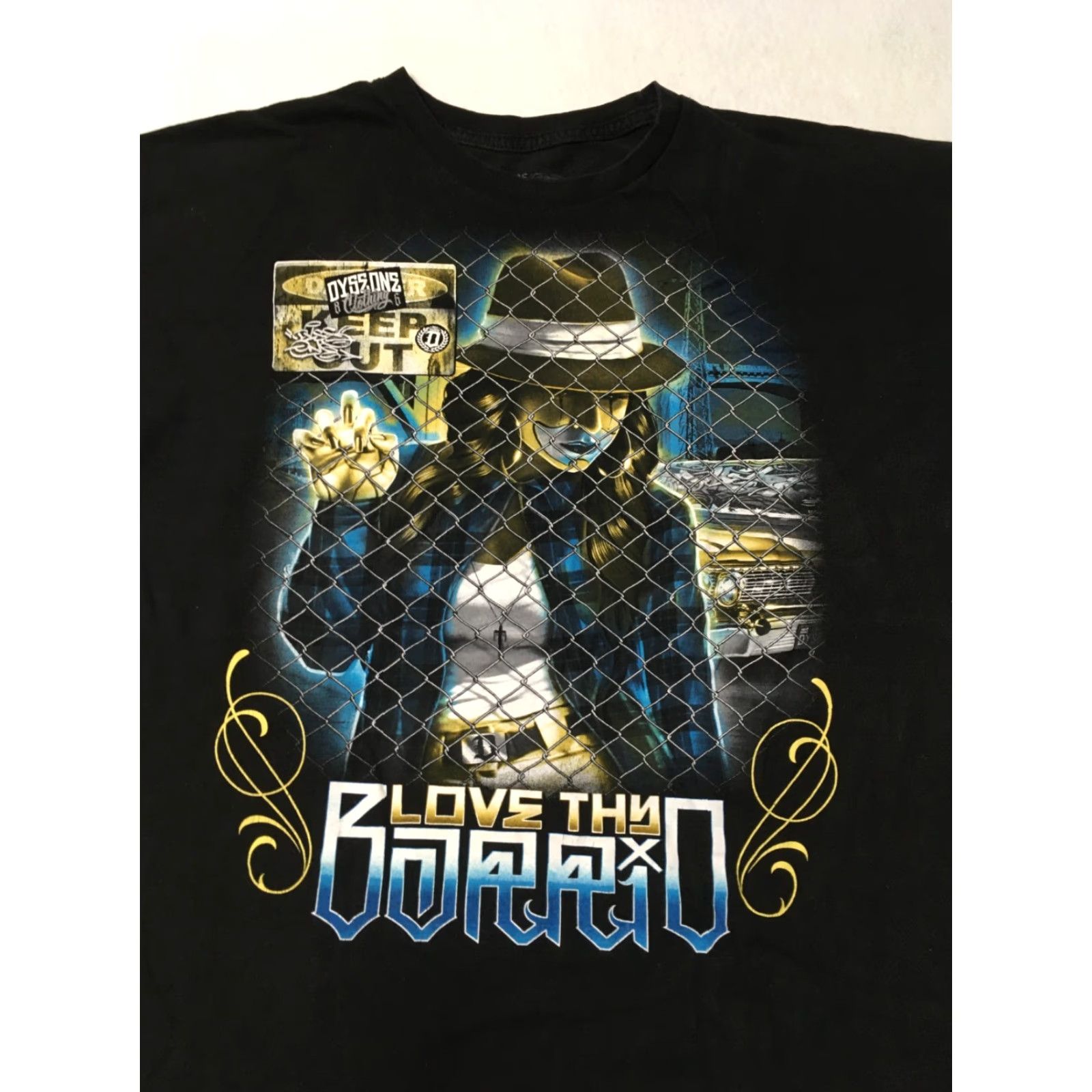 Etro DYse One T-Shirt Barrio Lowrider Skeleton Vintage Dyse One Barrio T-Shirt Retro Men's 2XL Black Cotton Crew Neck Short Sleeve Shirt Mens Size US XXL / EU 58 / 5 - 2 Thumbnail