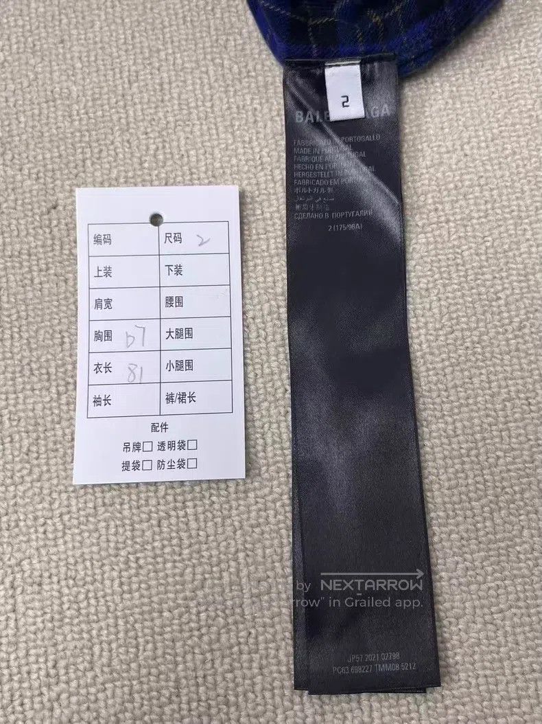 Balenciaga Balenciaga Patchwork Plaid Letter Printed Single-Breasted Size US M / EU 48-50 / 2 - 5 Thumbnail
