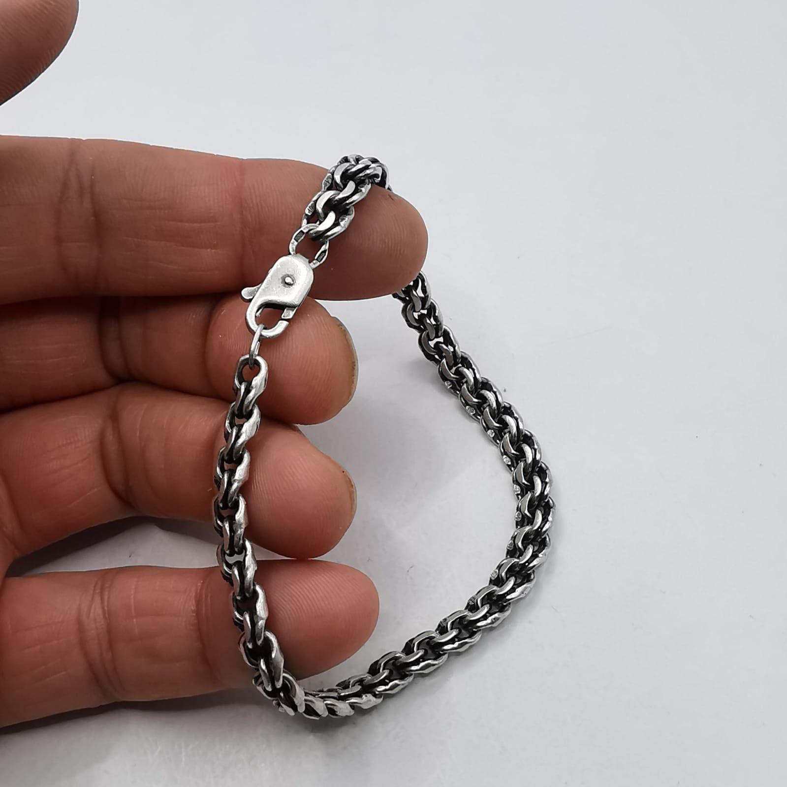 Sterling Silver Vintage Bracelet Jewelry,925 Sterling Silver,Handmade 19,71g Size ONE SIZE - 6 Thumbnail