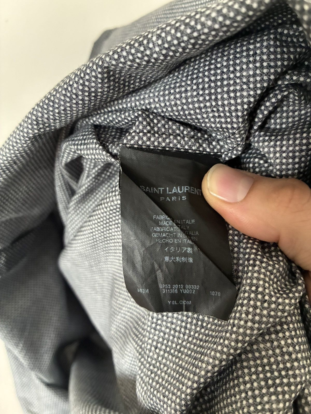 Saint Laurent Paris Saint Laurent Paris 2013 Micro Dot Button Up Size US S / EU 44-46 / 1 - 5 Thumbnail