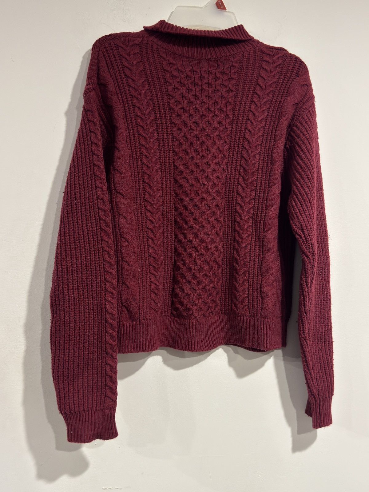 Banana Republic Banana Republic Cable Knit Burgundy Turtleneck sweater SZ S Size S / US 4 / IT 40 - 8 Thumbnail