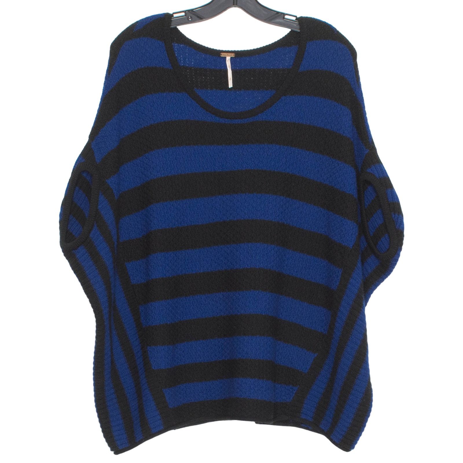 Free People Free People Poncho Sweater Wool Oversized Stripe Blue Small Size S / US 4 / IT 40 - 1 Thumbnail