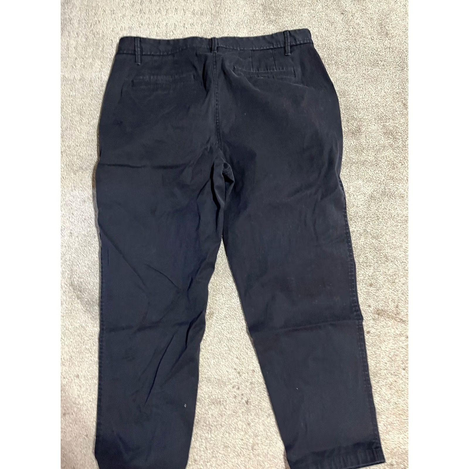 Talbots Talbots Pants 12P Black Relaxed Chino Tapered Flat Front Cotton Blend Women’s Size 34" / US 12 / IT 48 - 3 Thumbnail