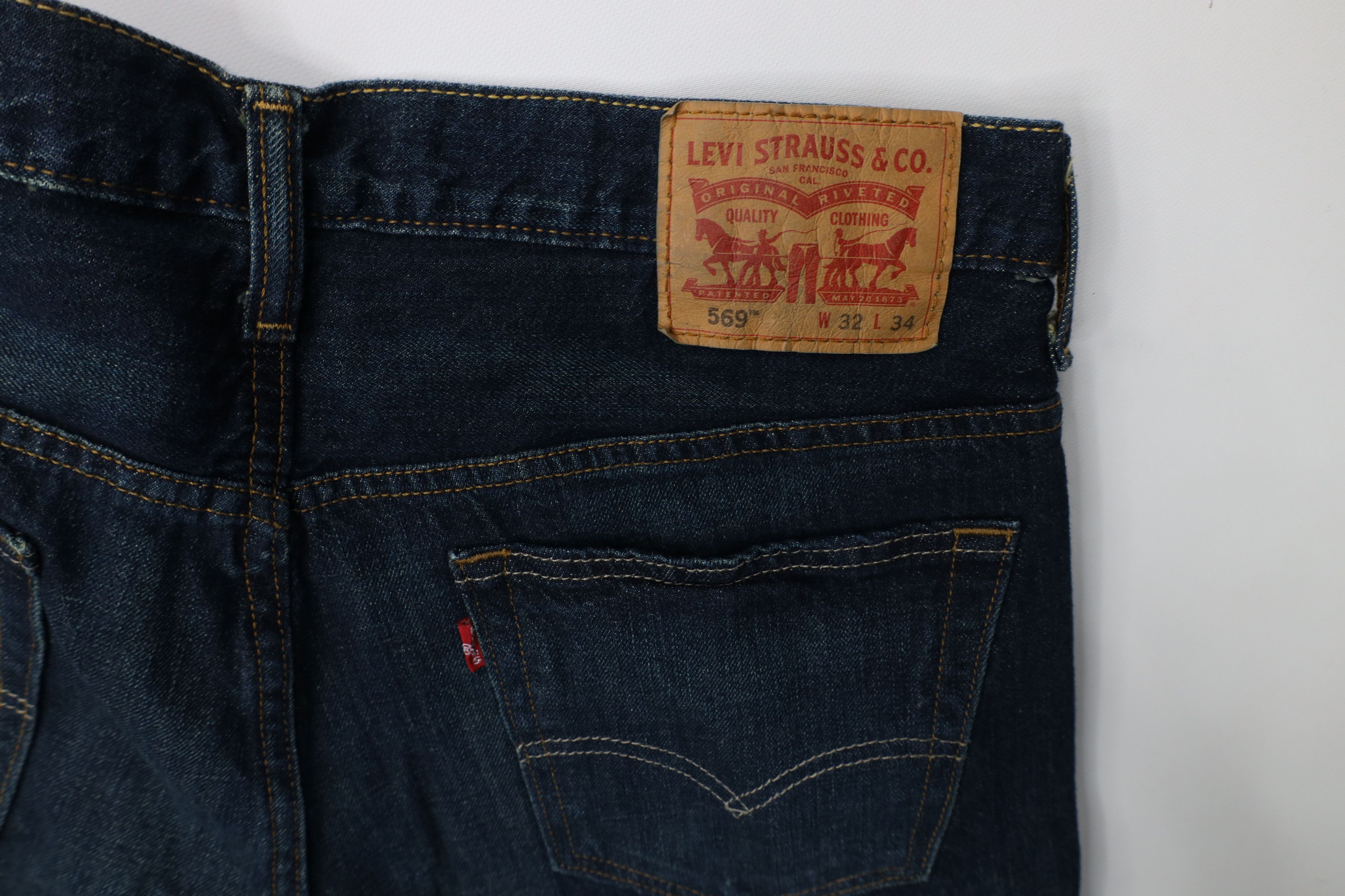 Levi's Vintage Y2K Levis 569 Straight Wide Leg Denim Jeans Blue Size US 32 / EU 48 - 13 Thumbnail
