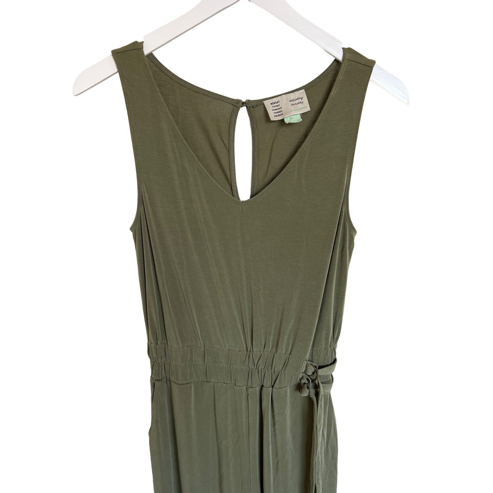 Anthropologie Saturday/Sunday Olive Green Jumpsuit Size 26" / US 2 / IT 38 - 4 Thumbnail