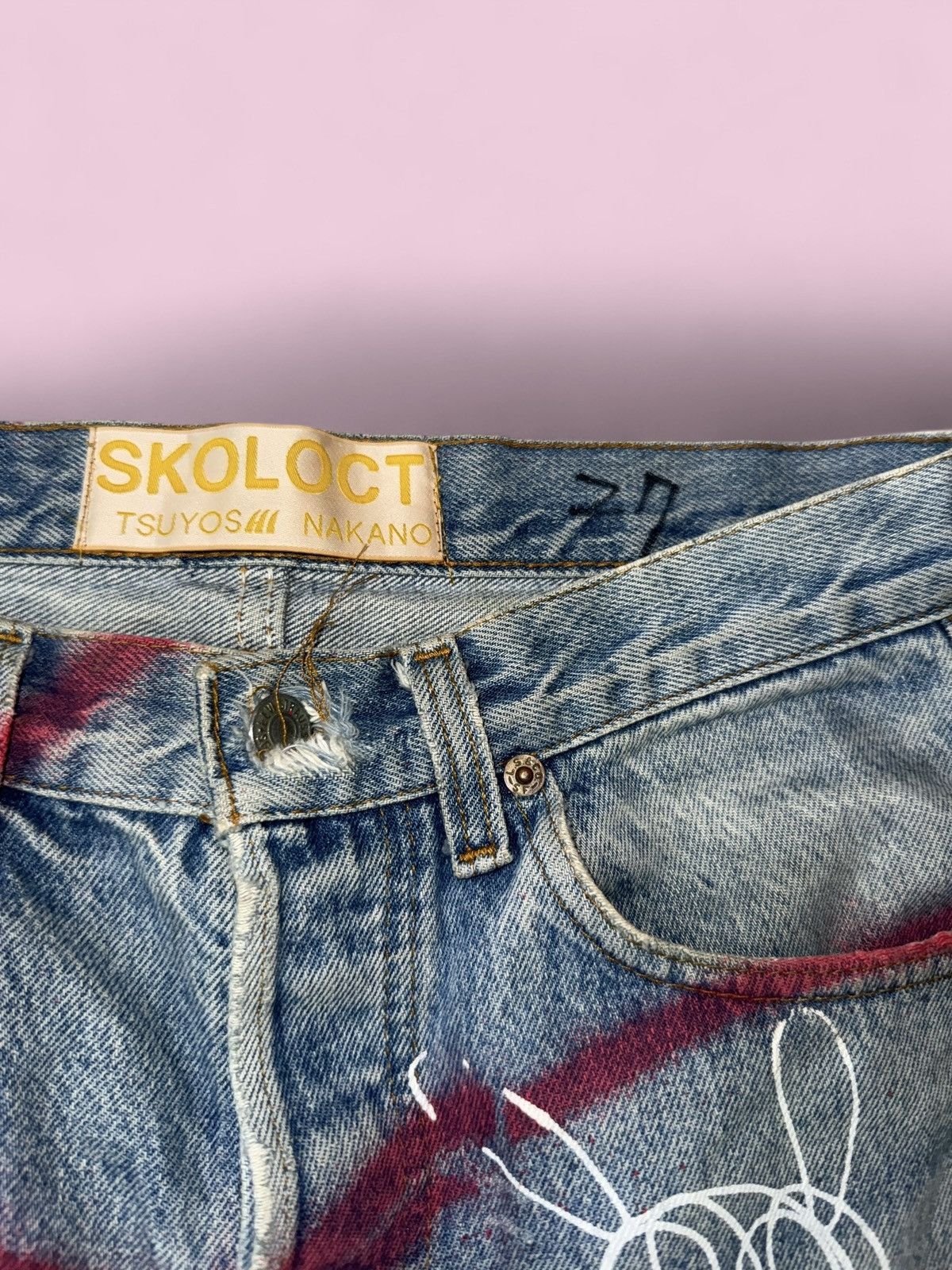 Skoloct skoloct hand painted levis Size US 29 - 3 Thumbnail