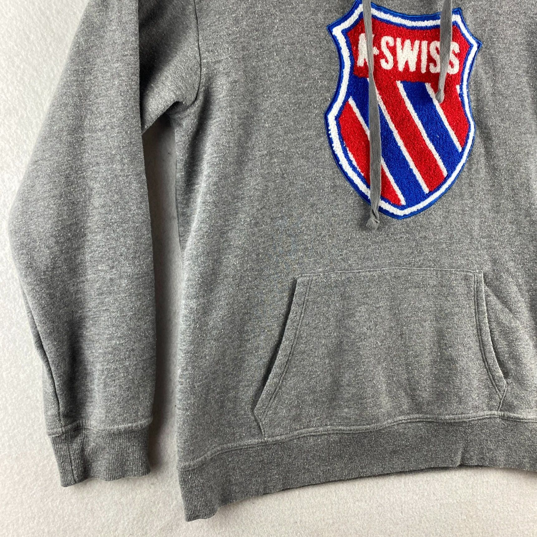 Vintage K Swiss Hoodie Mens M Gray Pullover Hooded Fleece Embroidered Drawstring Logo Size US M / EU 48-50 / 2 - 5 Thumbnail