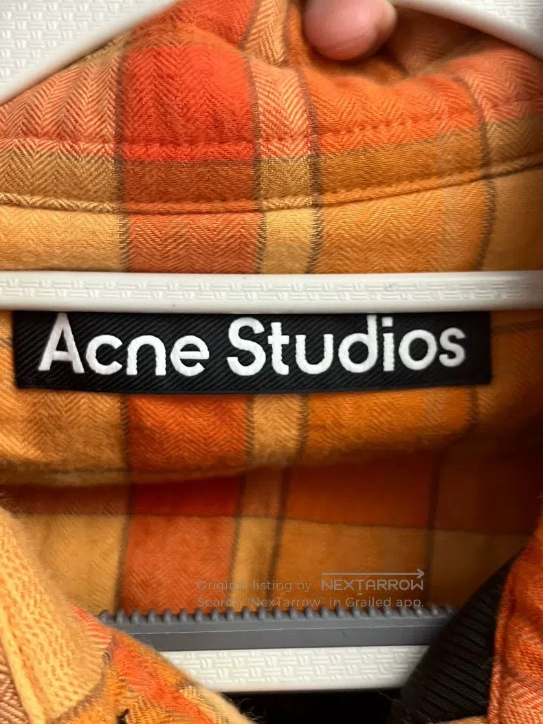 Acne Studios Acne Studios Orange Smile Logo, Plaid Cotton Jacket, Outer Size US XS / EU 42 / 0 - 3 Thumbnail