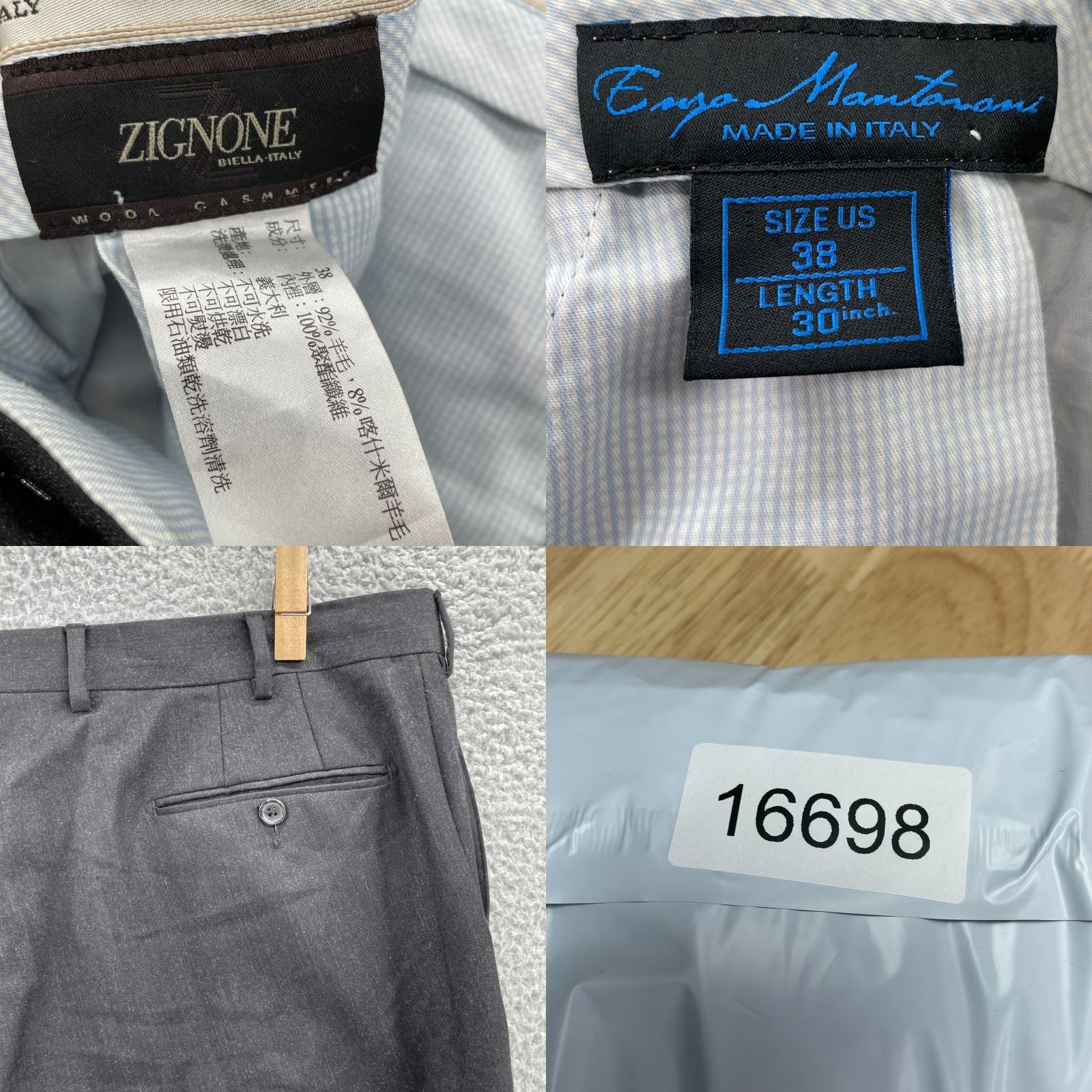 Vintage VINTAGE Zignone Wool Dress Pants Mens 38x29 Black Corpcore Classic Career Business 90's Size US 38 / EU 54 - 8 Thumbnail