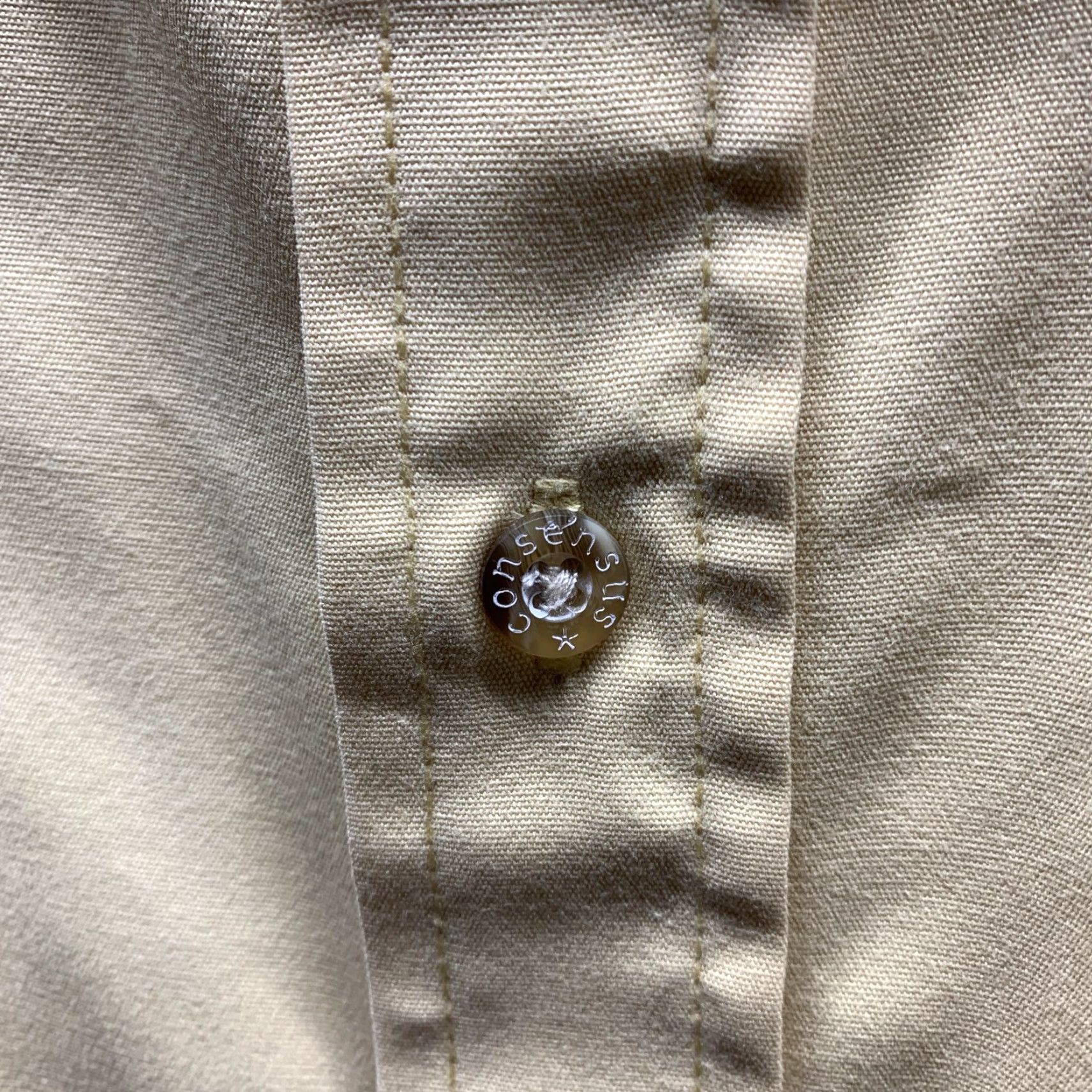 Vintage Consensus Shirt XL Adult Yellow Cotton Button-Up with Pockets, Outdoor, Casual Mens Size US XL / EU 56 / 4 - 7 Thumbnail