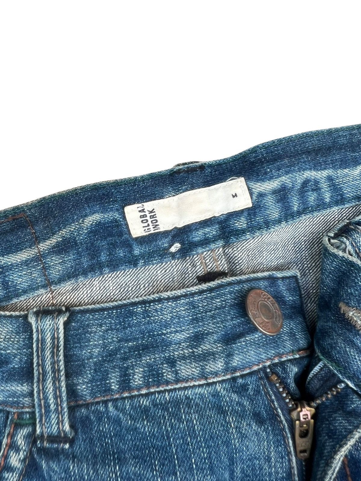 Vintage Vintage Global Work Ortega Embroidery Rips Distressed Denim Size US 31 - 7 Thumbnail