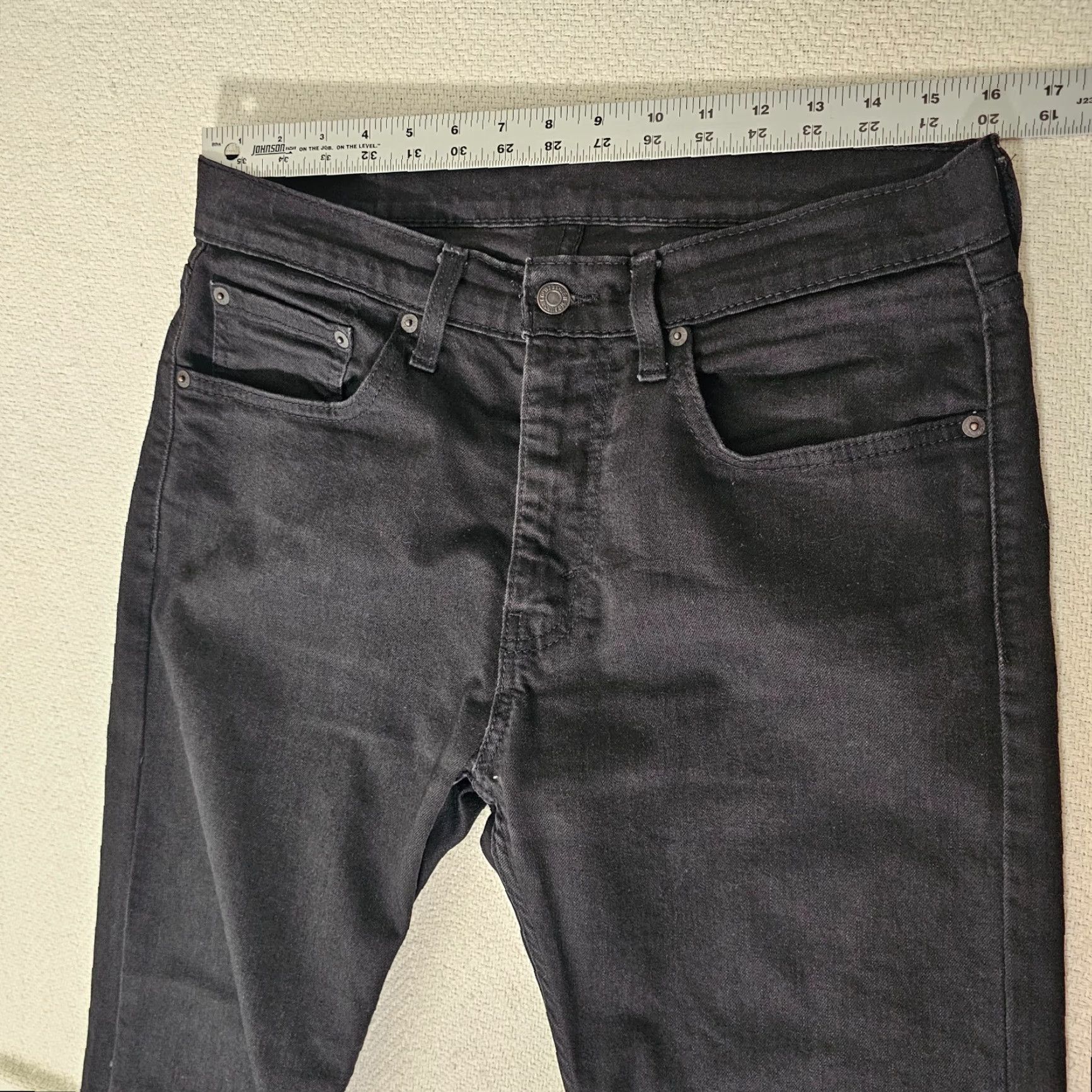 Levi's Levi's 512 Jeans Slim Regular 32x34 Dark Wash Black Denim Stretch Tapered Men’s Jeans - 5-Pocket Logo Button Zip Inseam 34 Mid Rise Mens Size US 32 / EU 48 - 7 Thumbnail