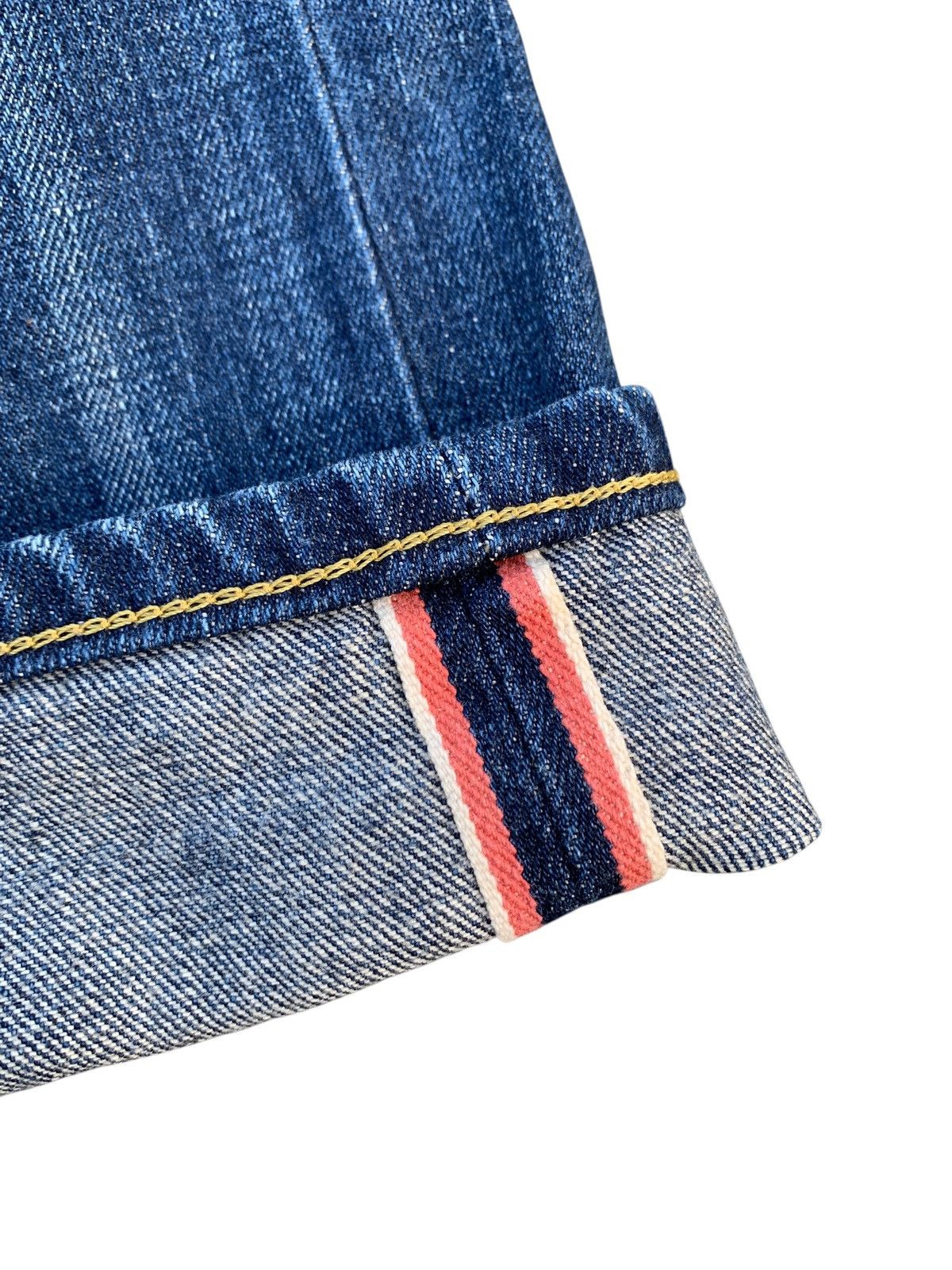Kapital VINTAGE EDWIN 505zx SELVEDGE BUCKLE BACK DISTRESSED DENIM Size US 35 - 13 Thumbnail
