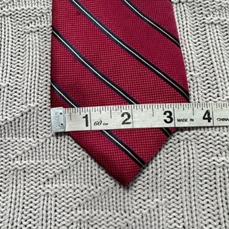Paul Stuart Paul Stuart red and navy striped silk tie Size ONE SIZE - 6 Thumbnail