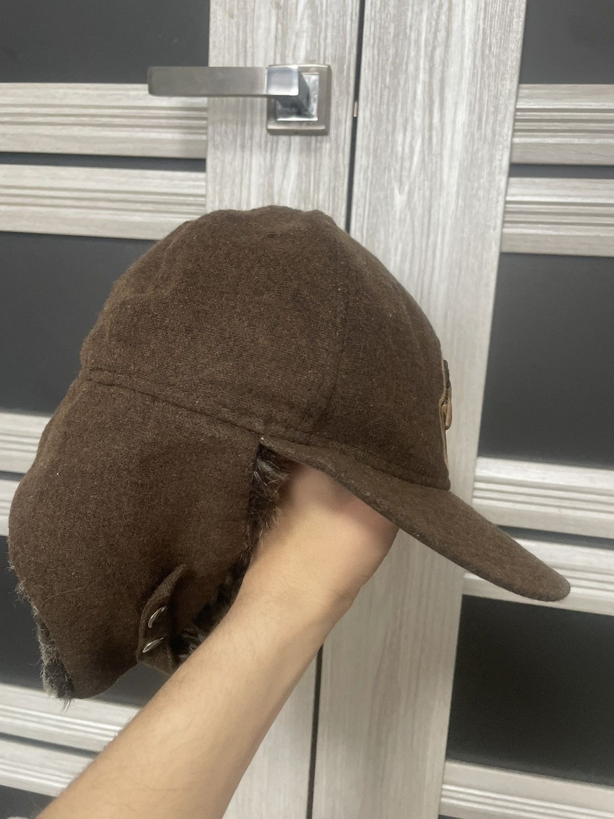 MLB × New Era New Era MLB Cleveland Indians Wool Trapper Hat Brown Fitted Size ONE SIZE - 5 Thumbnail