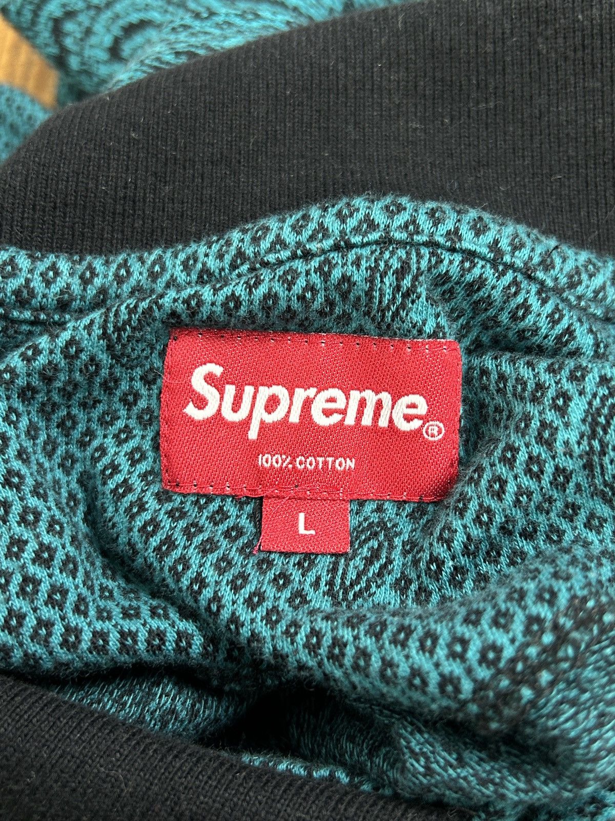 Supreme Supreme FW16 Paisley Blue Knit Collared Long Sleeve L Size US L / EU 52-54 / 3 - 8 Thumbnail