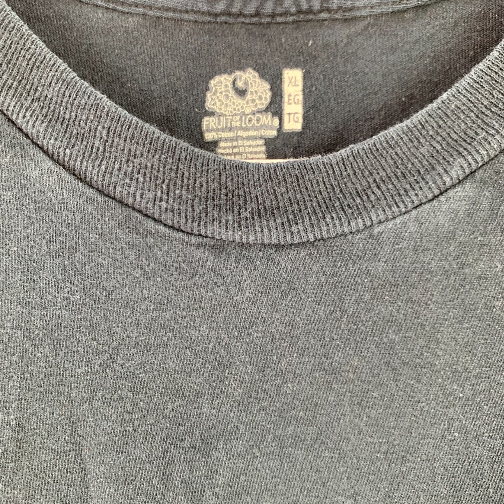 Fruit Of The Loom Fruit Of The Loom Black Pocket Tee Shirt XL Unisex Adults Cotton Crew Neck Short Sleeve Size US XL / EU 56 / 4 - 4 Thumbnail