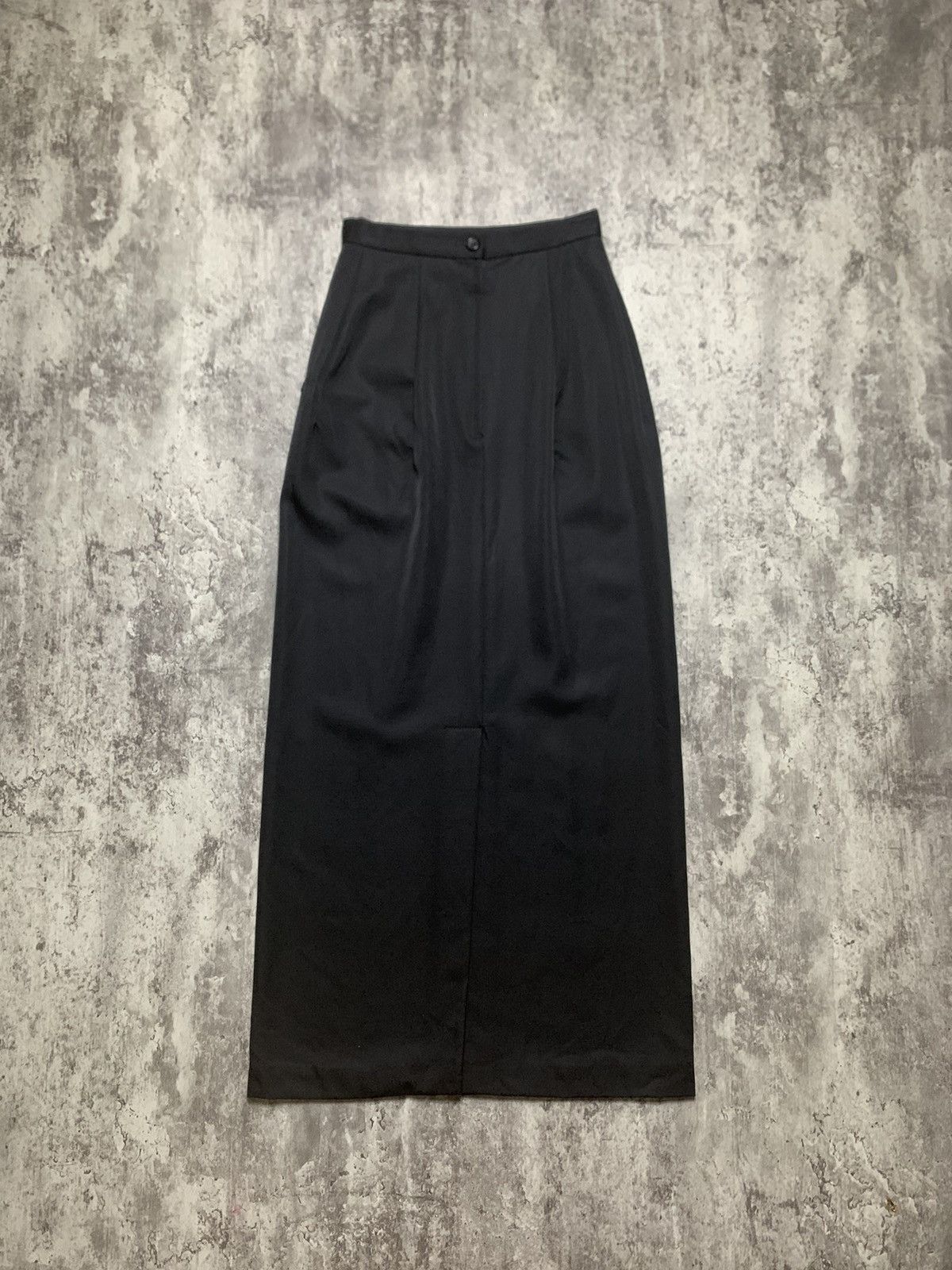 Yohji Yamamoto Iconic Yohji Yamamoto + Noir Black Wool Skirt Single Pocket Size 22" - 4 Thumbnail