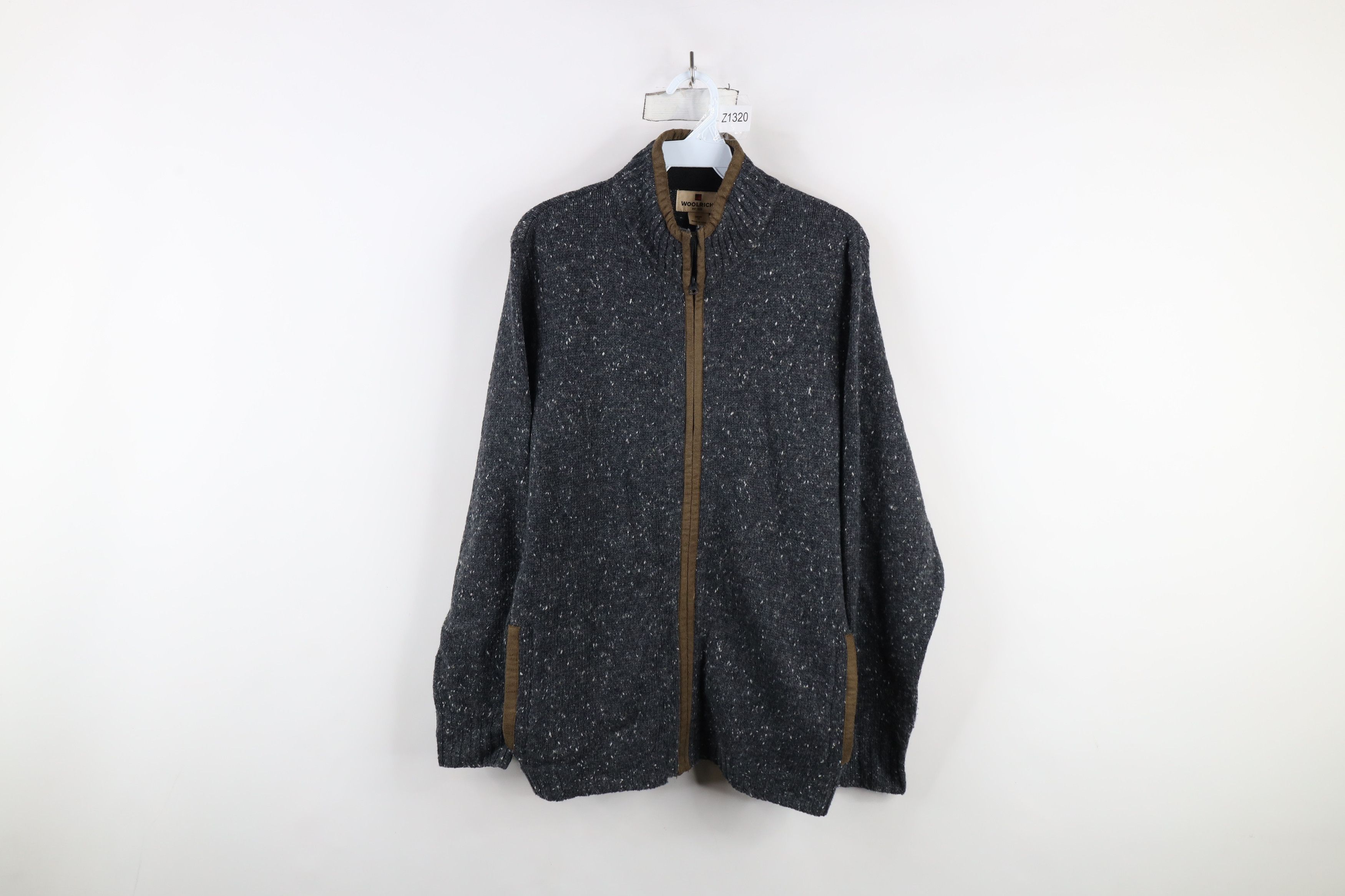 Vintage × Woolrich Woolen Mills Vintage 90s Woolrich Fleck Wool Blend Knit Full Zip Sweater Size US M / EU 48-50 / 2 - 1 Thumbnail