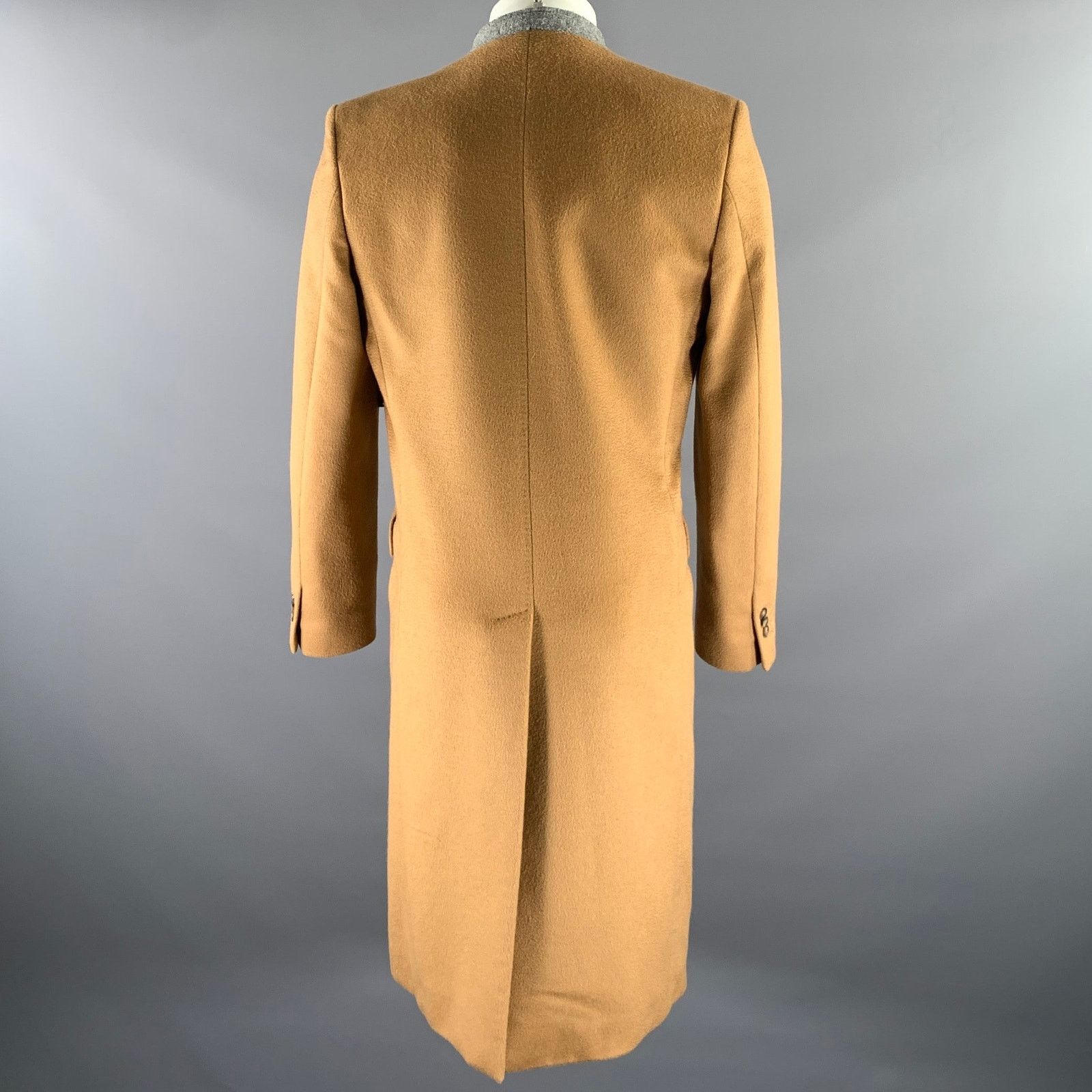 H&M H & M Size 38 Camel Grey Wool Inverted Lapel Overcoat Size US XXS / EU 40 - 4 Thumbnail