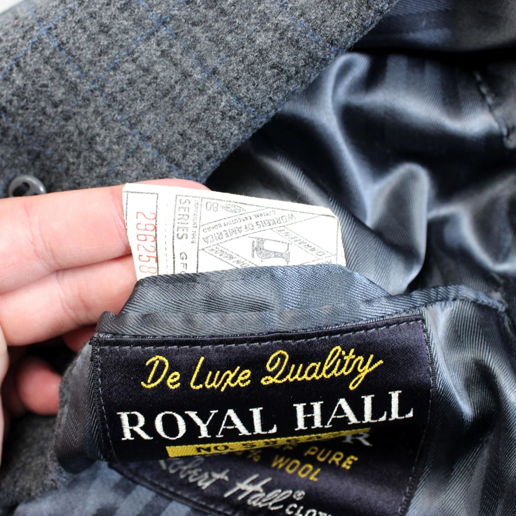 Vintage VINTAGE Robert Hall Wool Coat Men 46 Gray Check Overcoat Retro Academia Heritage Size US S / EU 44-46 / 1 - 4 Thumbnail